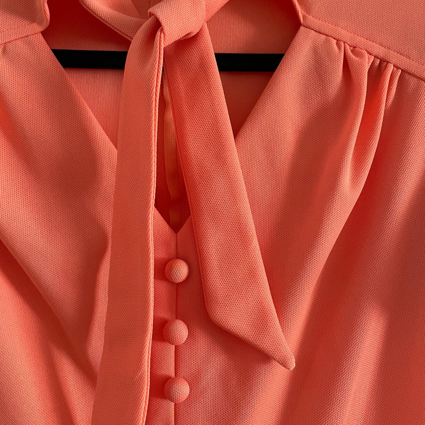 Vintage Peach Coral Fit and Flare Peplum Maxi Dress