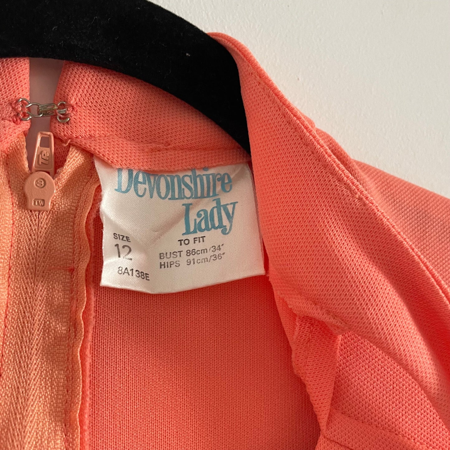 Vintage Peach Coral Fit and Flare Peplum Maxi Dress
