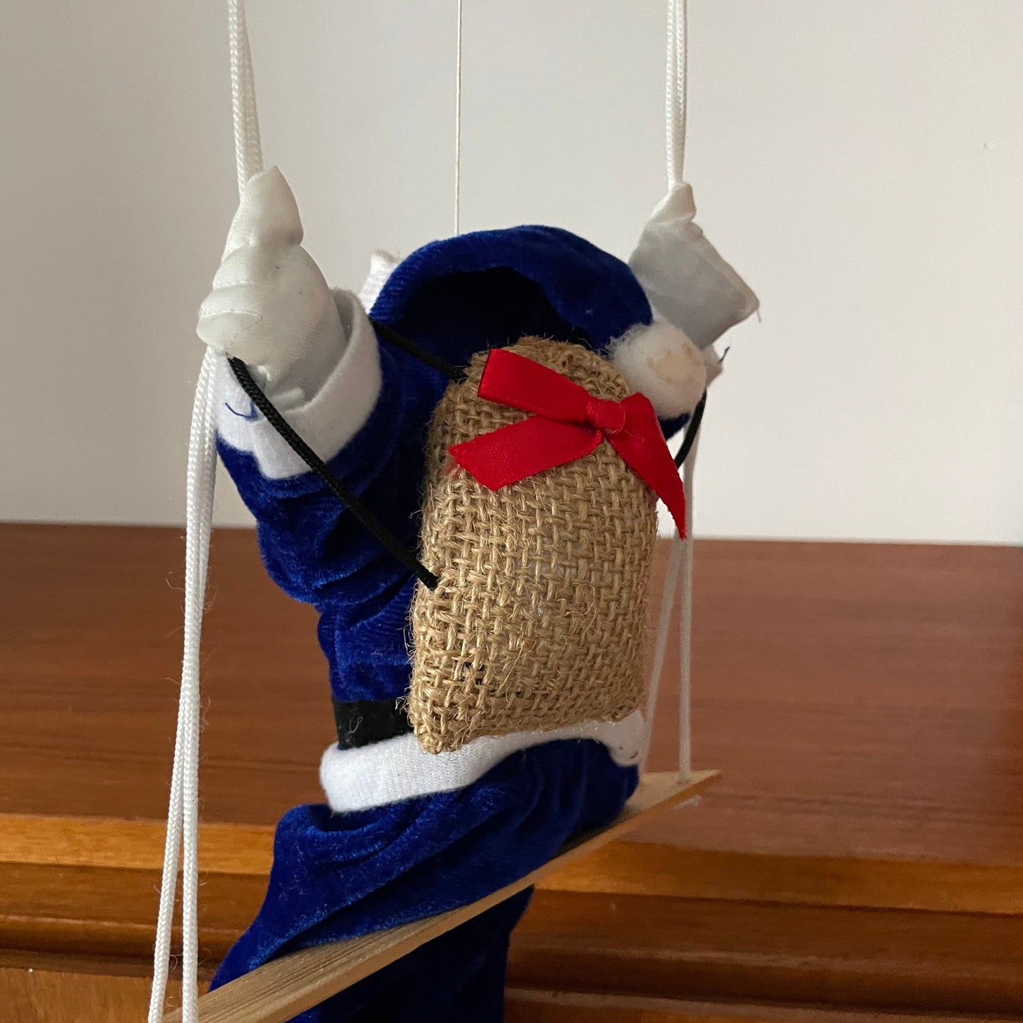 Santa Puppet Vintage Mid Century European Blue Father Christmas Decor