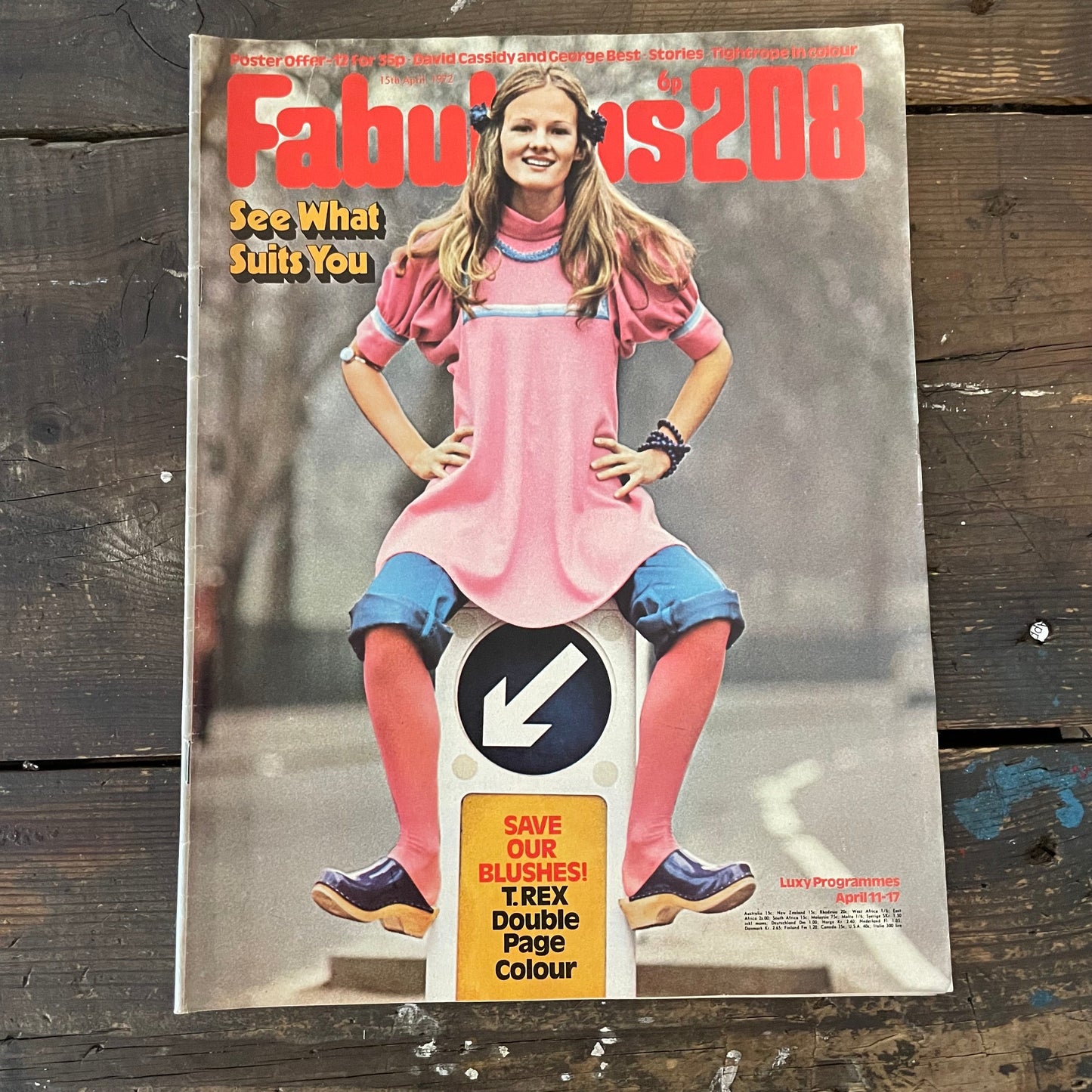 Magazine Vintage Fabulous 208 Teen Paper Ephemera 15th April 1972