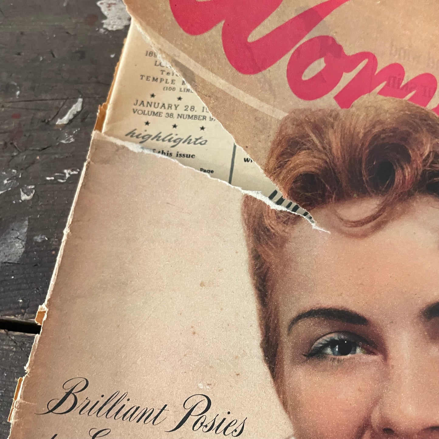 Vintage Woman Magazine Jan 28th 1956 1950s Paper Ephemera