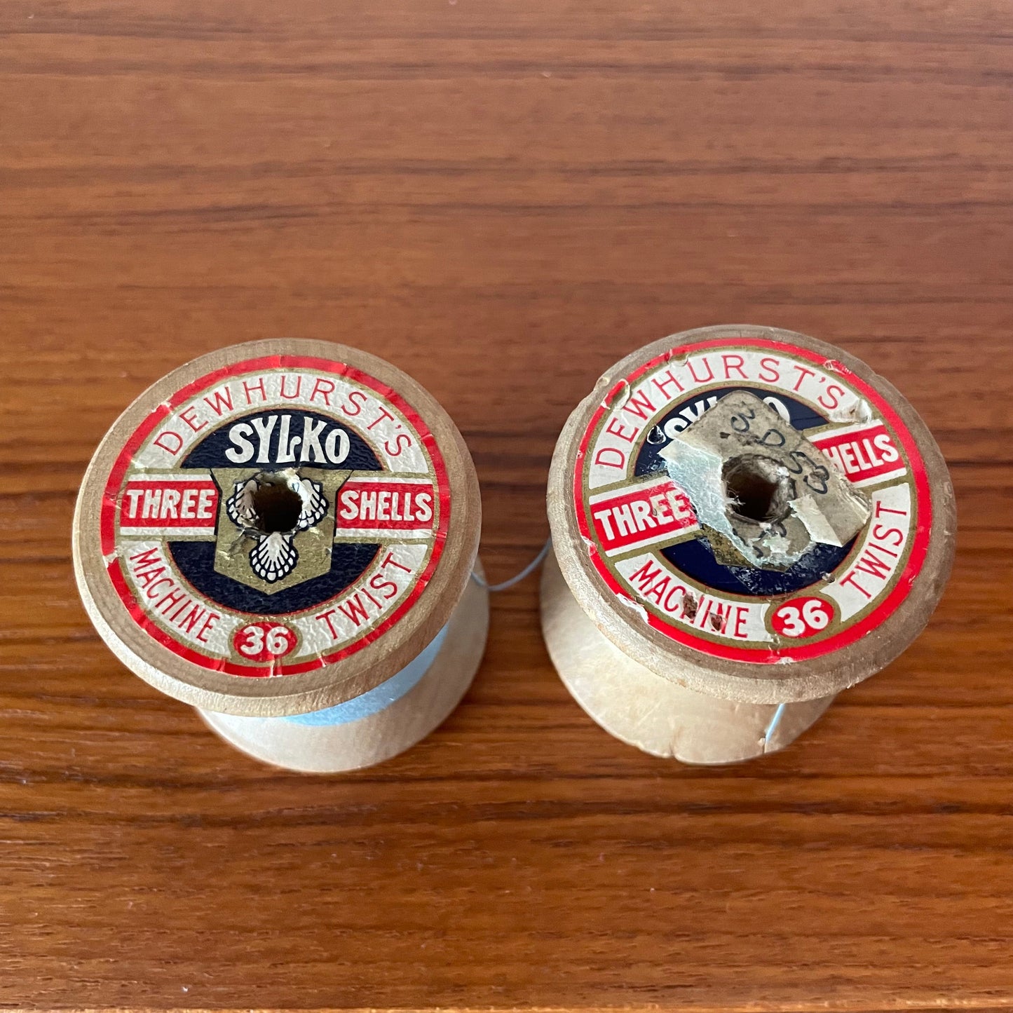 Thread Vintage Sylko 36 Machine Twist Thread Reels x2 Light Blue. D3. Made in Great Britain.