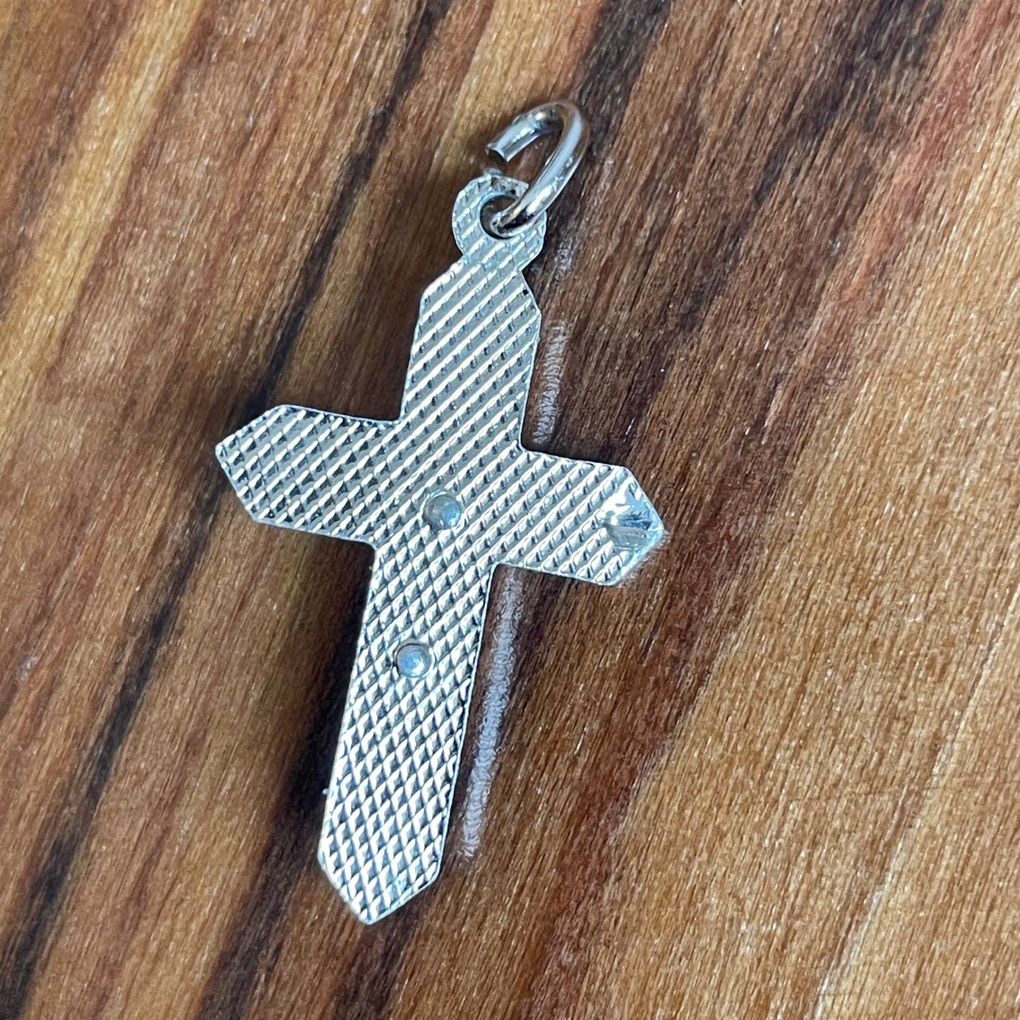 Vintage Jesus Christ Crucifixion Cross Sterling Silver Pearl Pendant