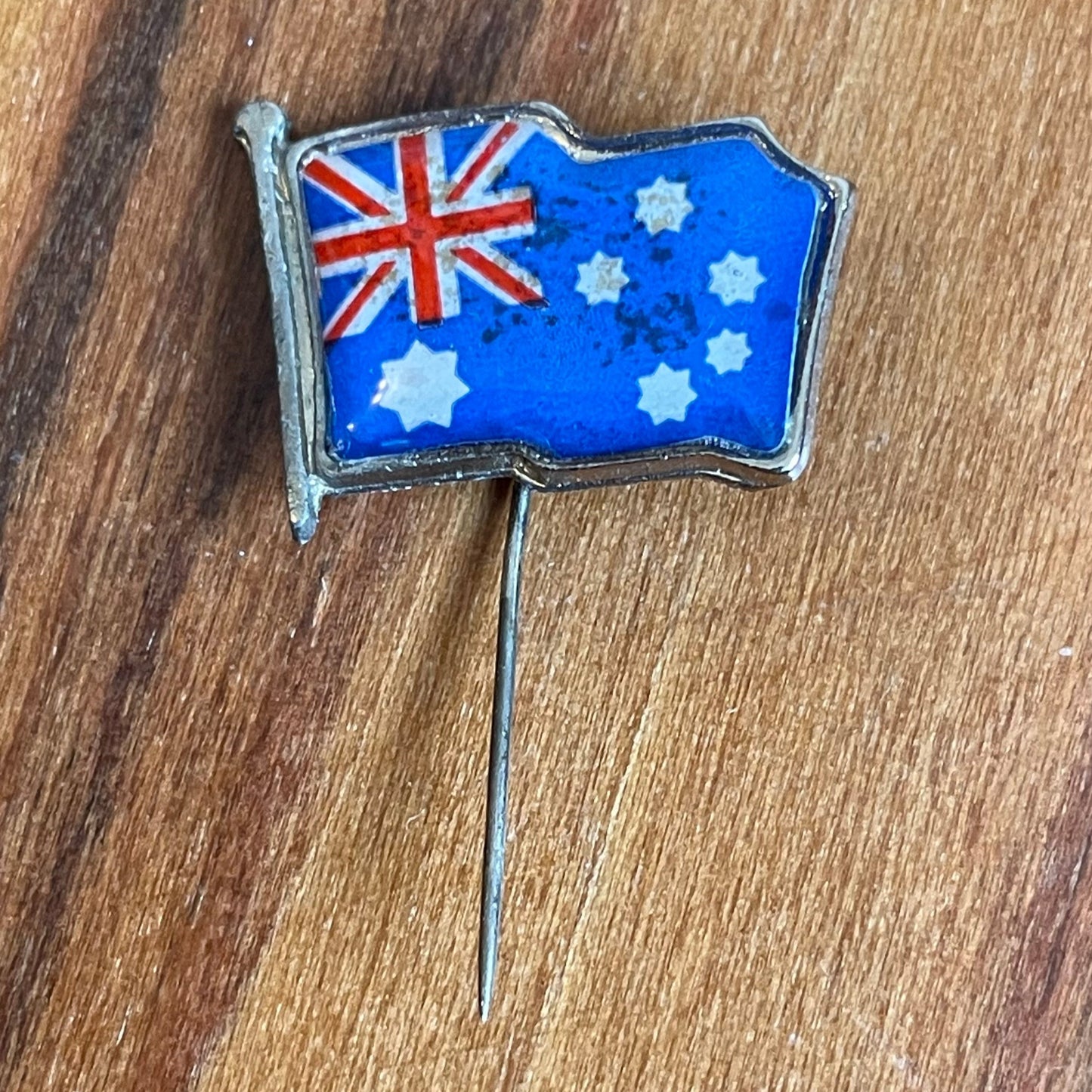 Vintage Enamel Australian Flag Stick Hat Pin. Made in Australia