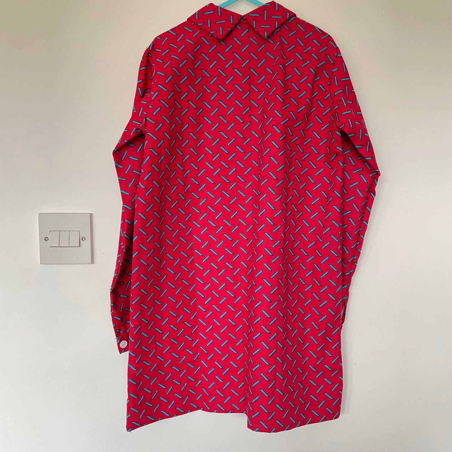 Vintage Children's Dress Cuckoo Red 100% Cotton Long Sleeve Dress