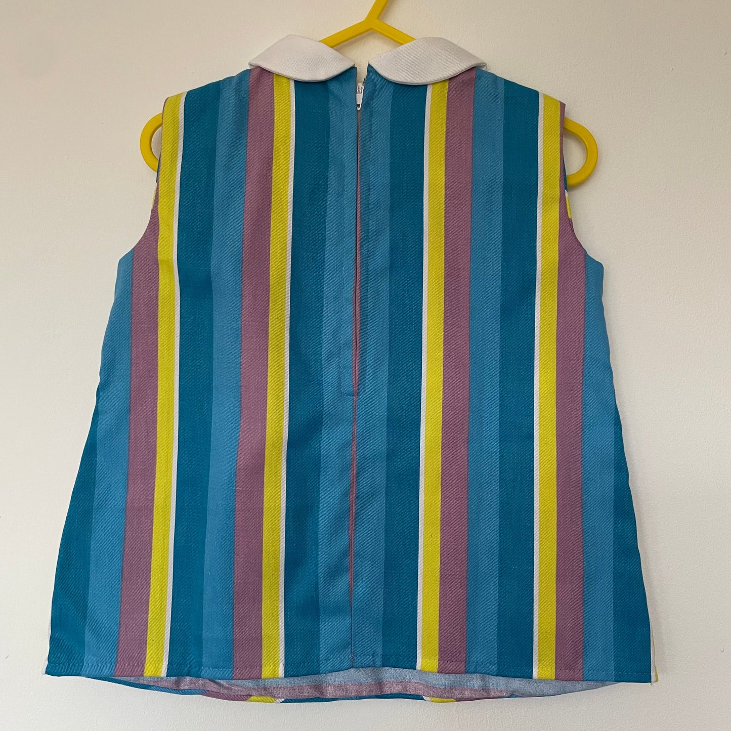 Vintage Children's Shift Dress Cuckoo Blue Floral Cotton