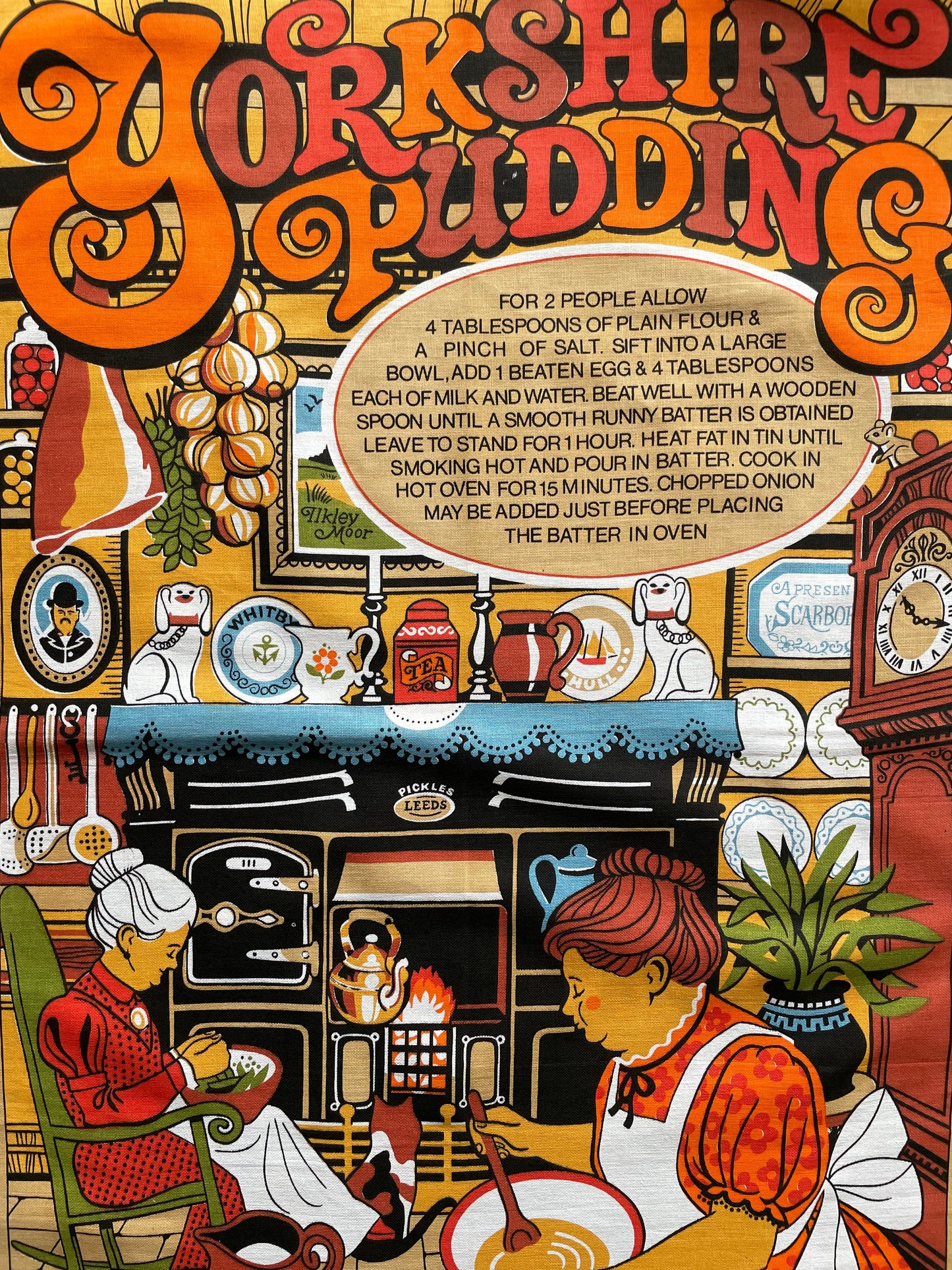 Tea Towel Vintage Yorkshire Puddings Cotton Baking Homeware