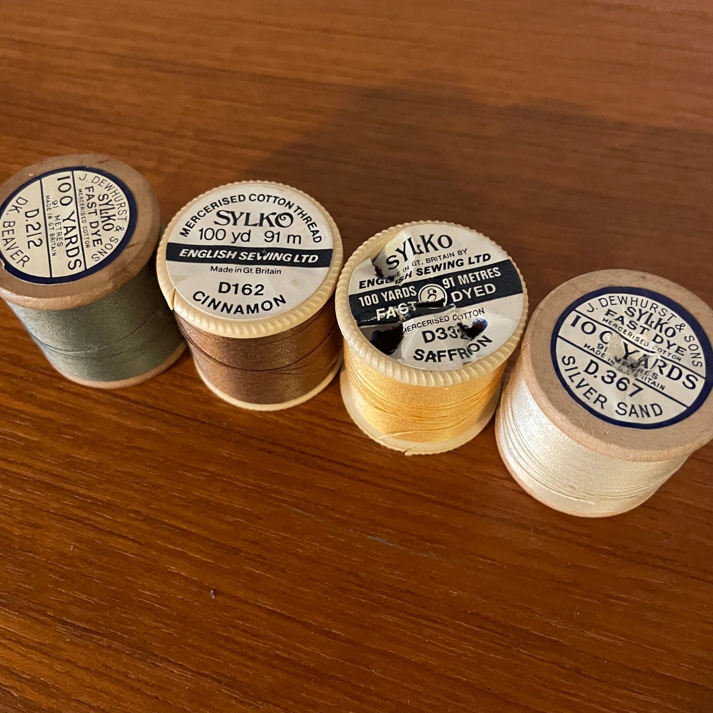 Threads Vintage Job Lot Sylko x4 Assorted Colours for Sewing