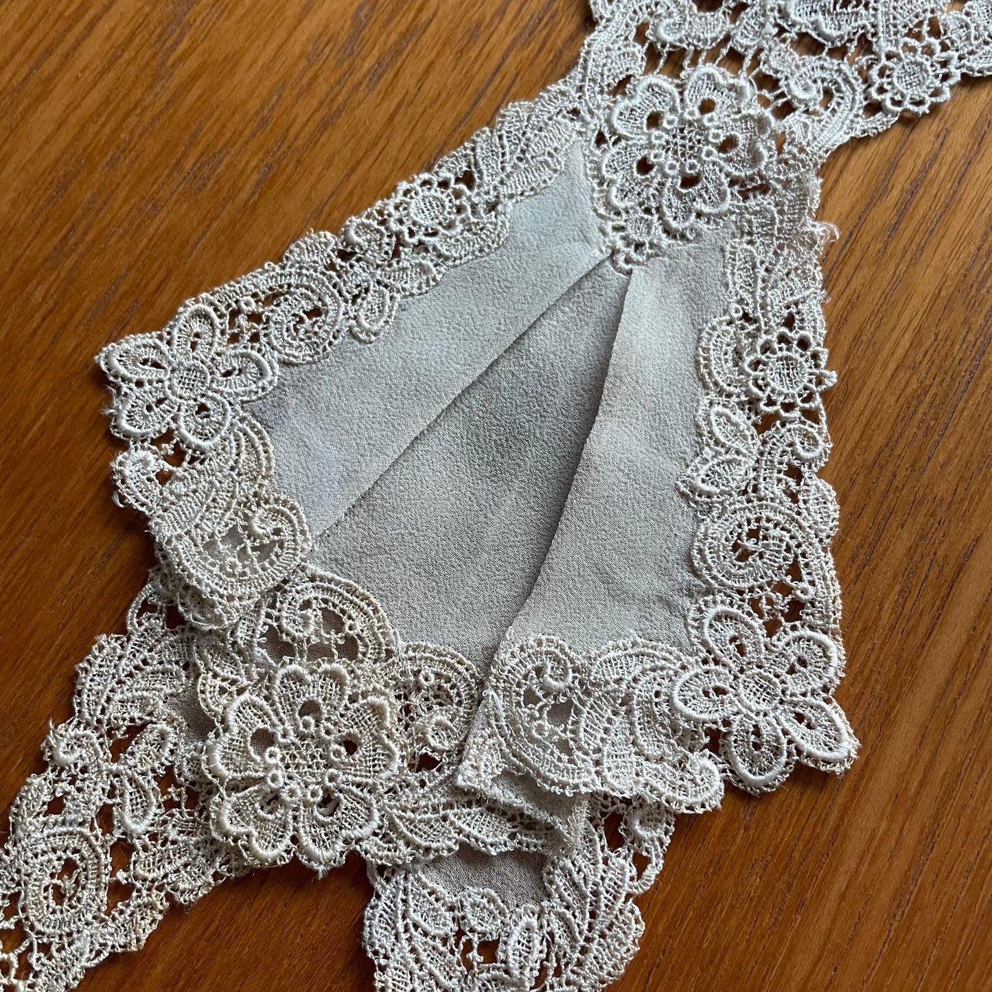 Collar Vintage Detachable 1900s Cream Applique Floral Lace