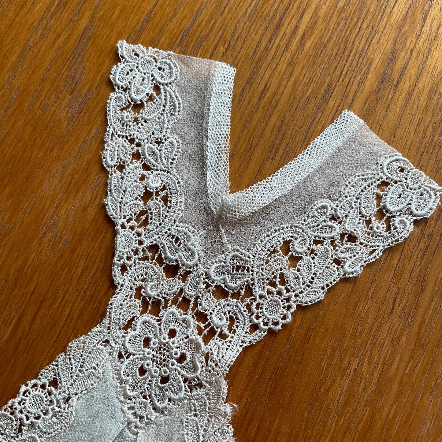 Collar Vintage Detachable 1900s Cream Applique Floral Lace