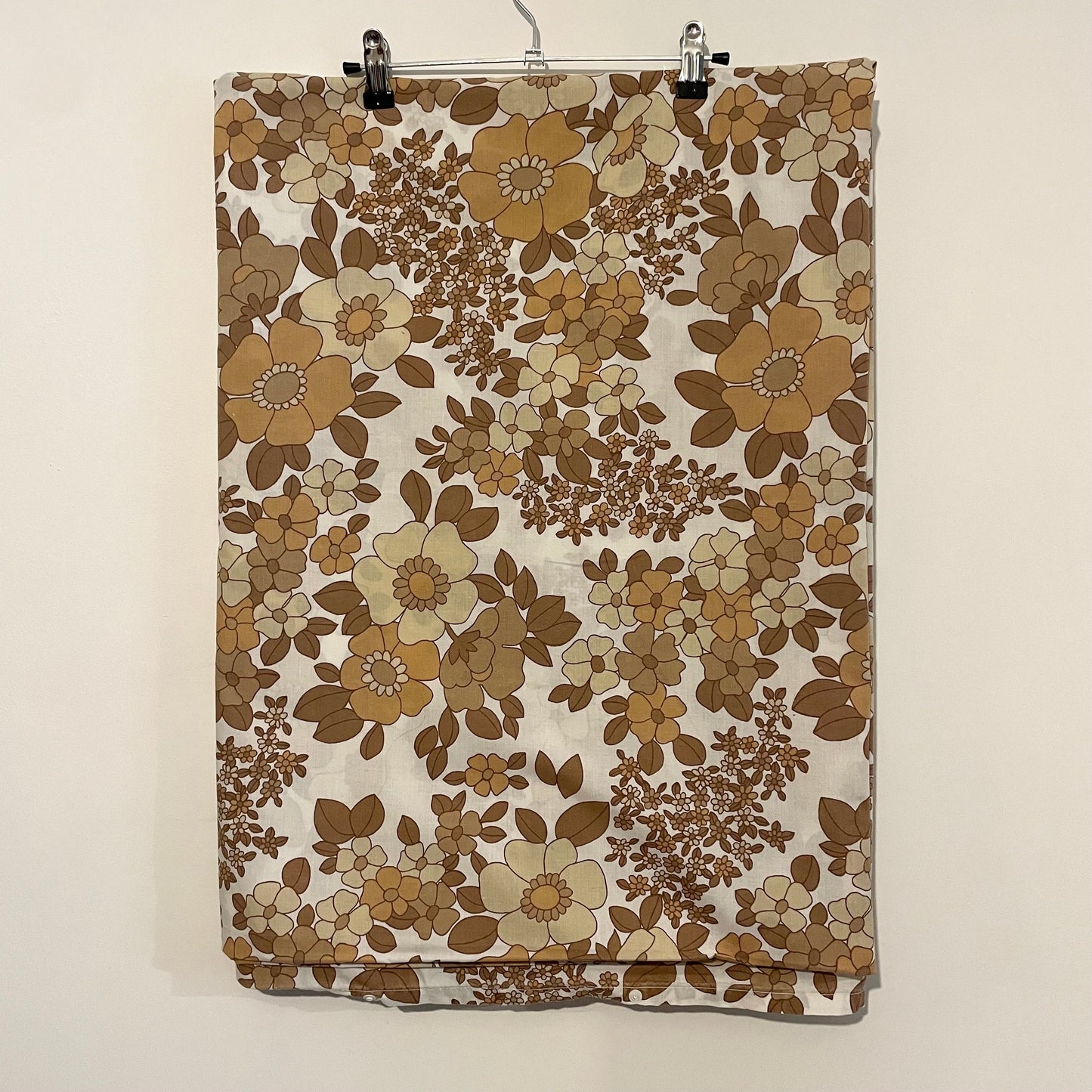 Fabric Vintage St Michael Floral Brown and White Duvet Cover
