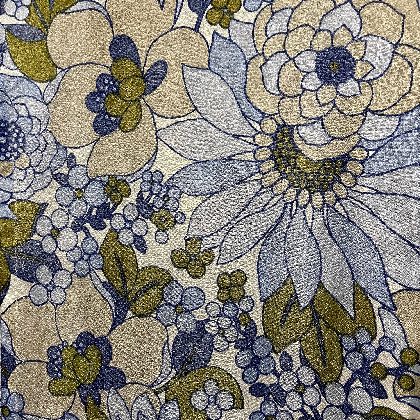 Vintage Blue Floral Shimmer Curtain Panel for Home Décor