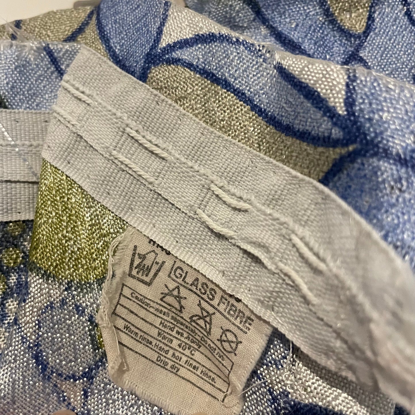 Vintage Blue Floral Shimmer Curtain Panel for Home Décor