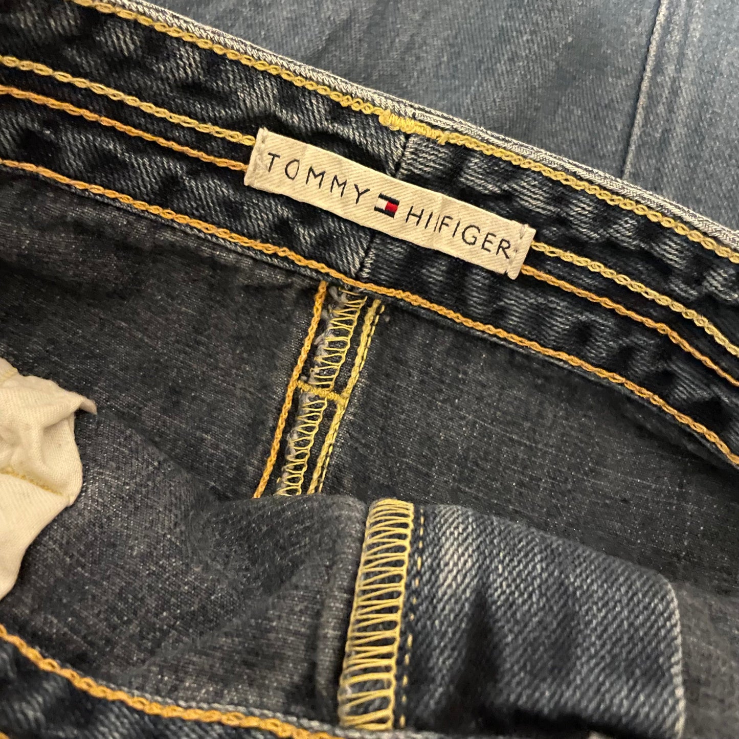 Denim Skirt Mid Length Tommy Hilfiger Straight Blue. Size 14