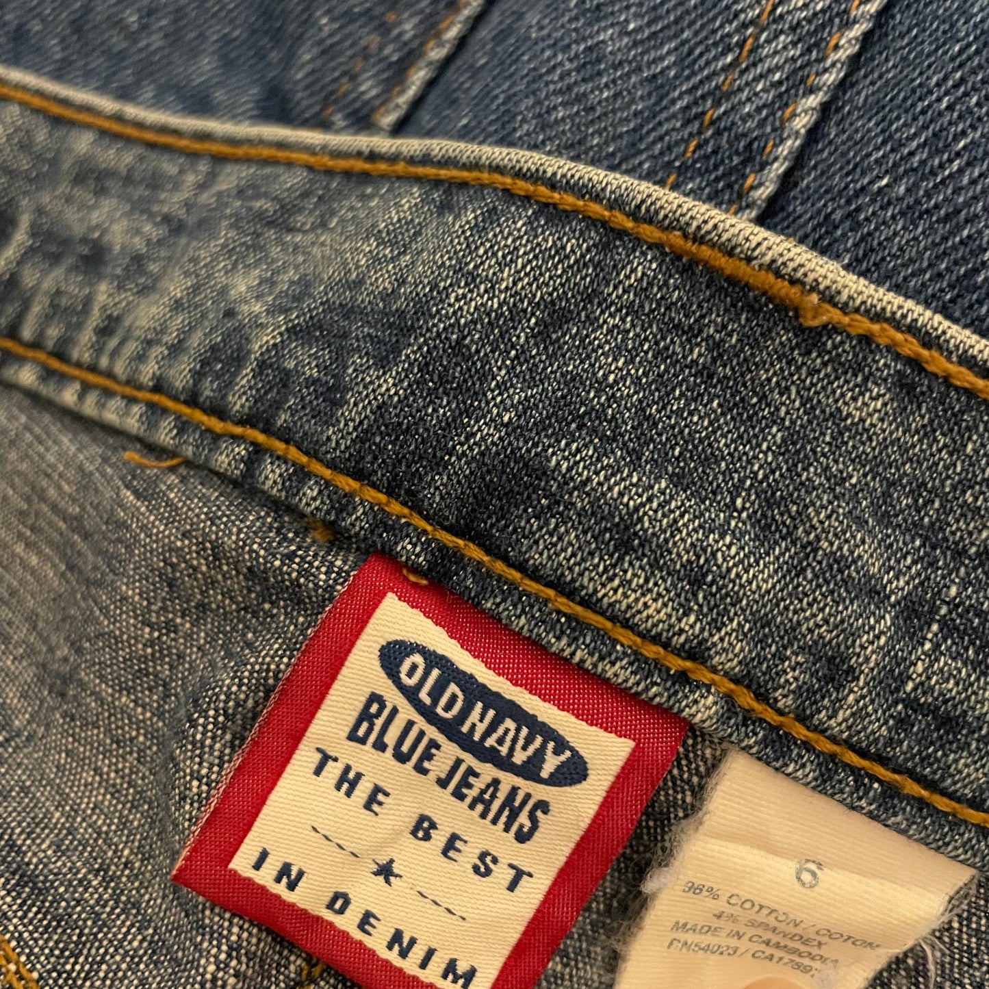 Vintage Denim Skirt Mid Length Old Navy Blue Jeans Size 16