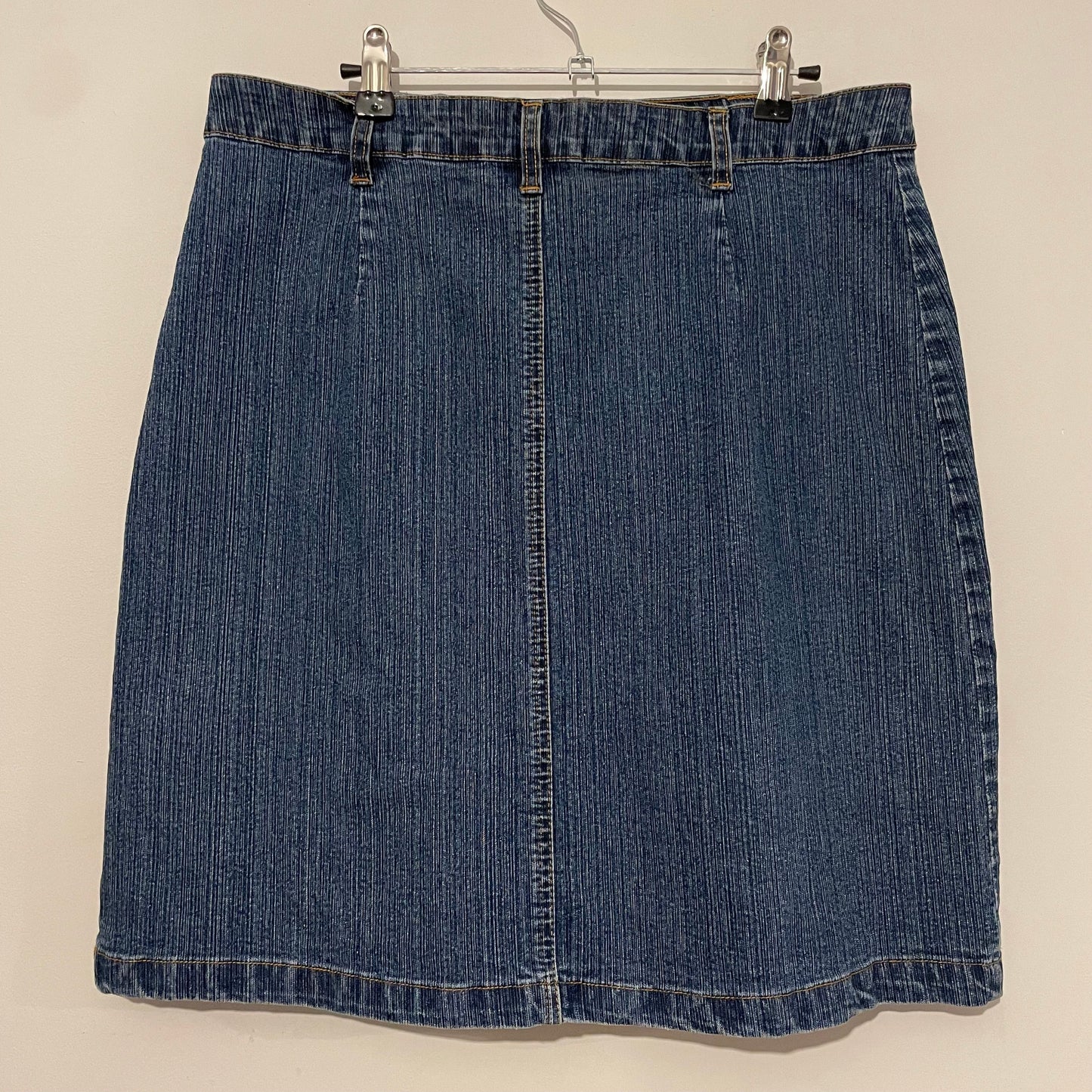 Denim Skirt Mid Length Bill Blass Jeanswear Pleated Blue Size 14