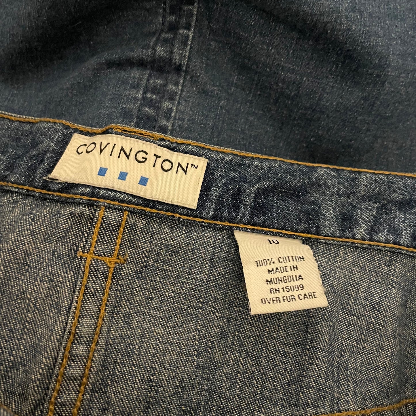 Denim Skirt Mid Length Covington Ruffle Fit and Flare Size 12