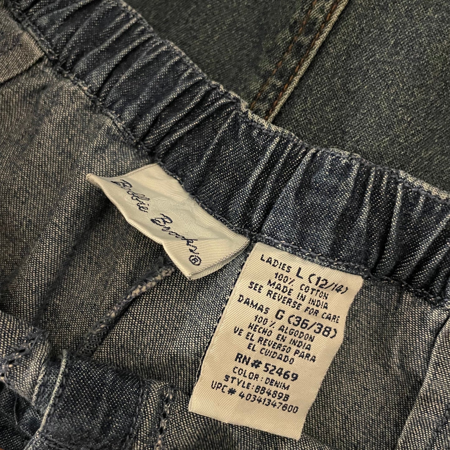 Denim Skirt Maxi Bobbie Brooks Button Elasticated Blue. Size 12