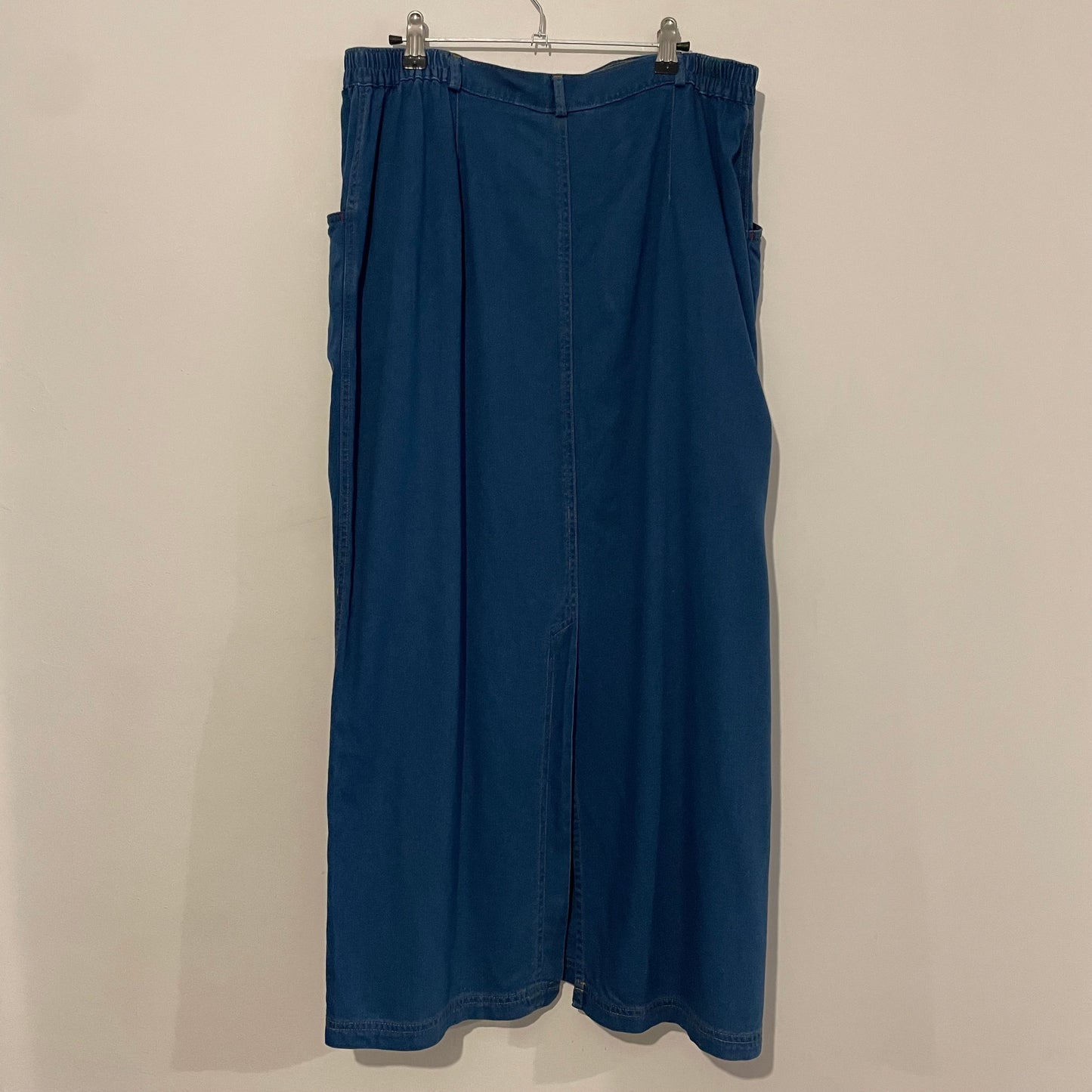 Denim Skirt Mid Length Koret City Blues Flared Size 16 Vintage