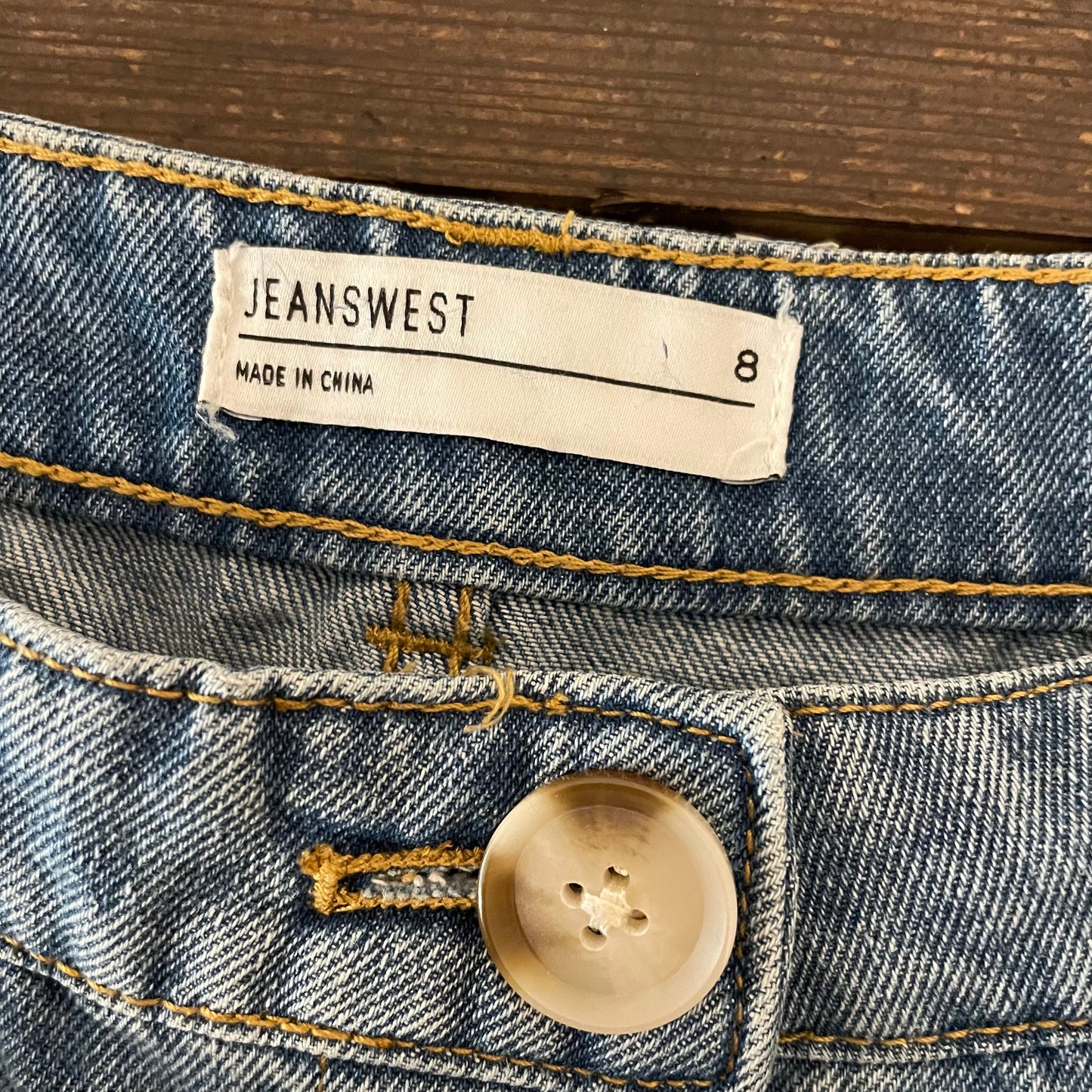 Denim Skirt Mid Length Jeanswest Straight Blue Size 8 Vintage