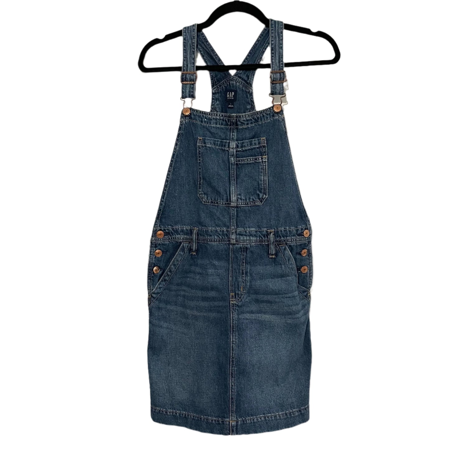 Denim Pinafore Dungaree Dress Gap Denim Dress Mid Blue
