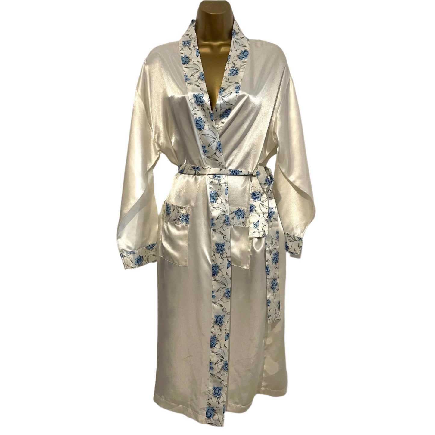 Dressing Gown Robe Vintage C&A Floral Patterned Trim