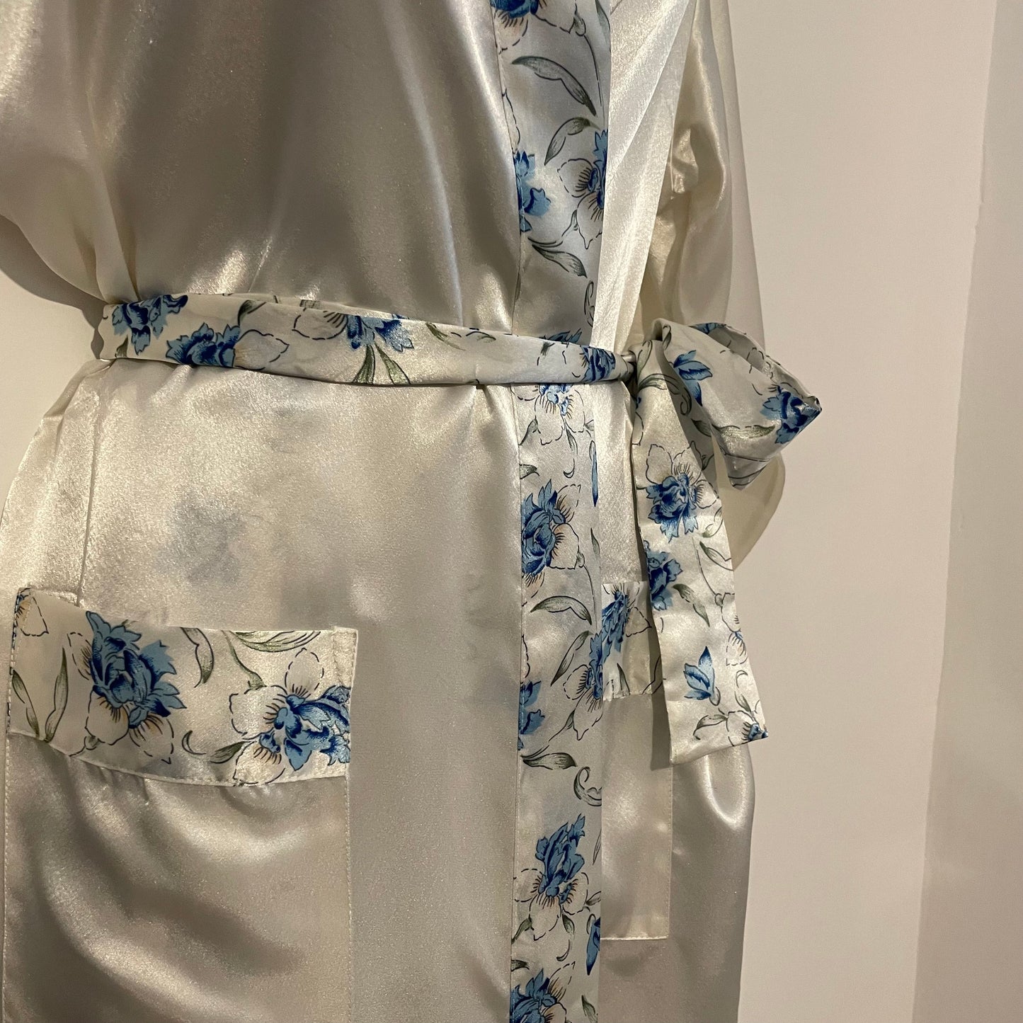 Dressing Gown Robe Vintage C&A Floral Patterned Trim