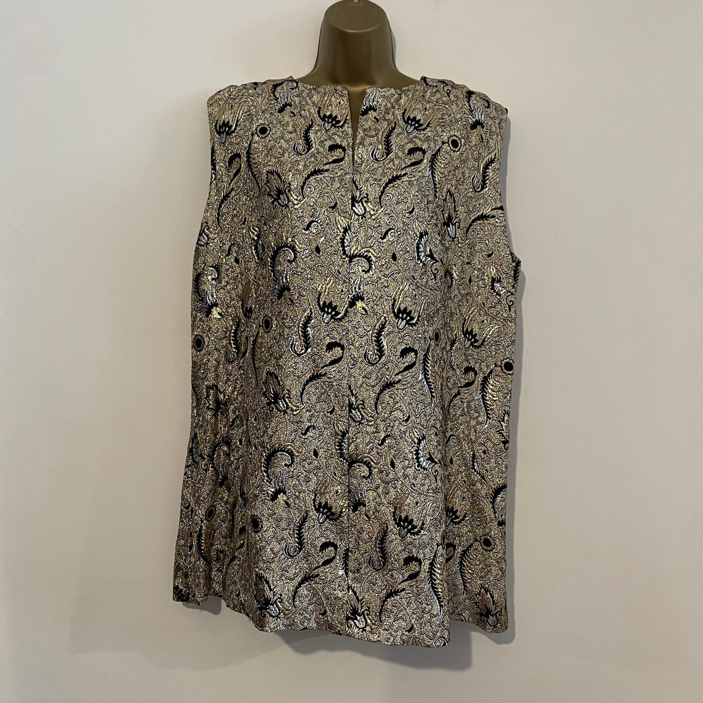 Dress Vintage Gold and Black Sparkly Shift Mini Dress