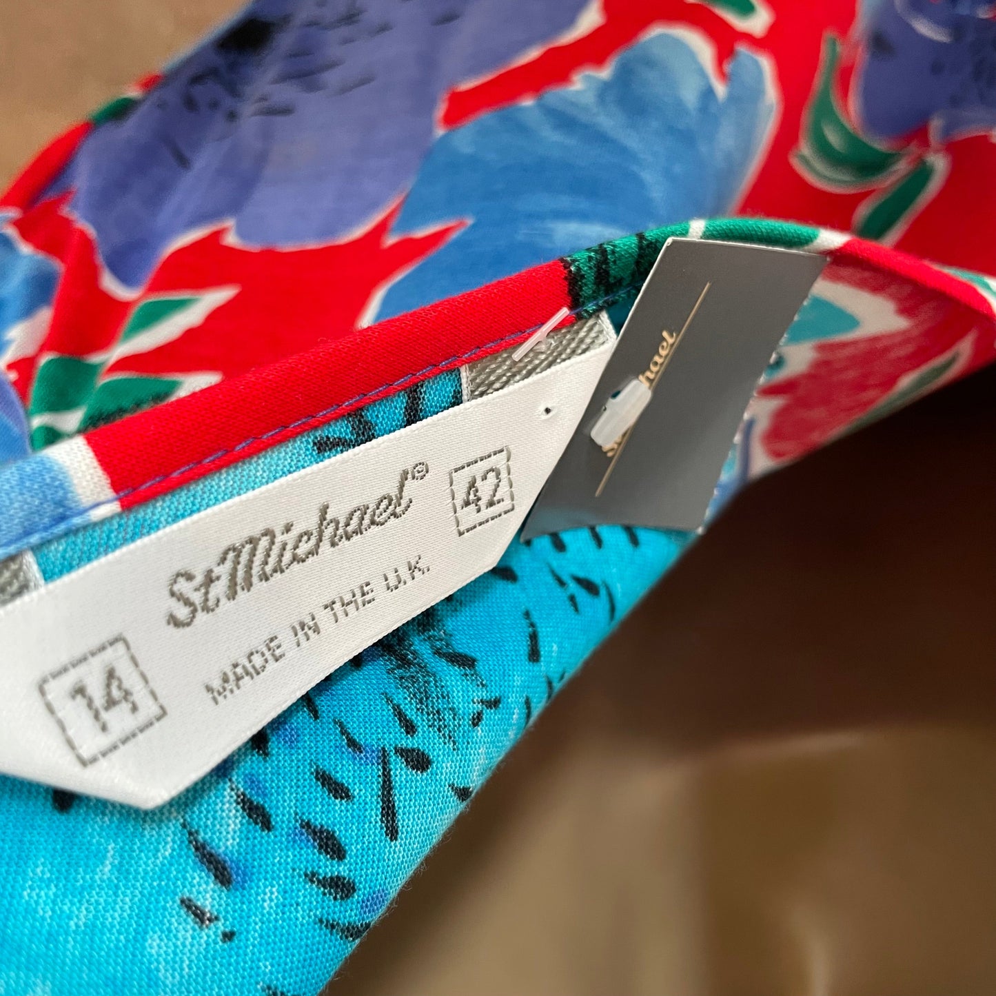 Vintage St Michael Red Floral Hawaiian Holiday Dress