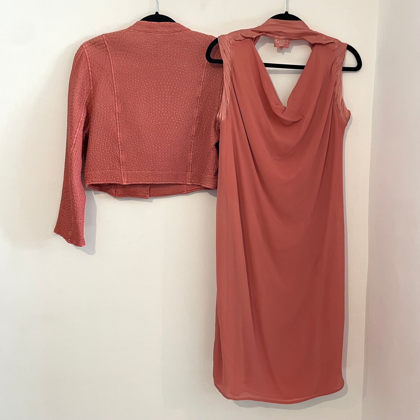 Dress Ghost London Dusty Pink Layered Mini Dress and Jacket Set