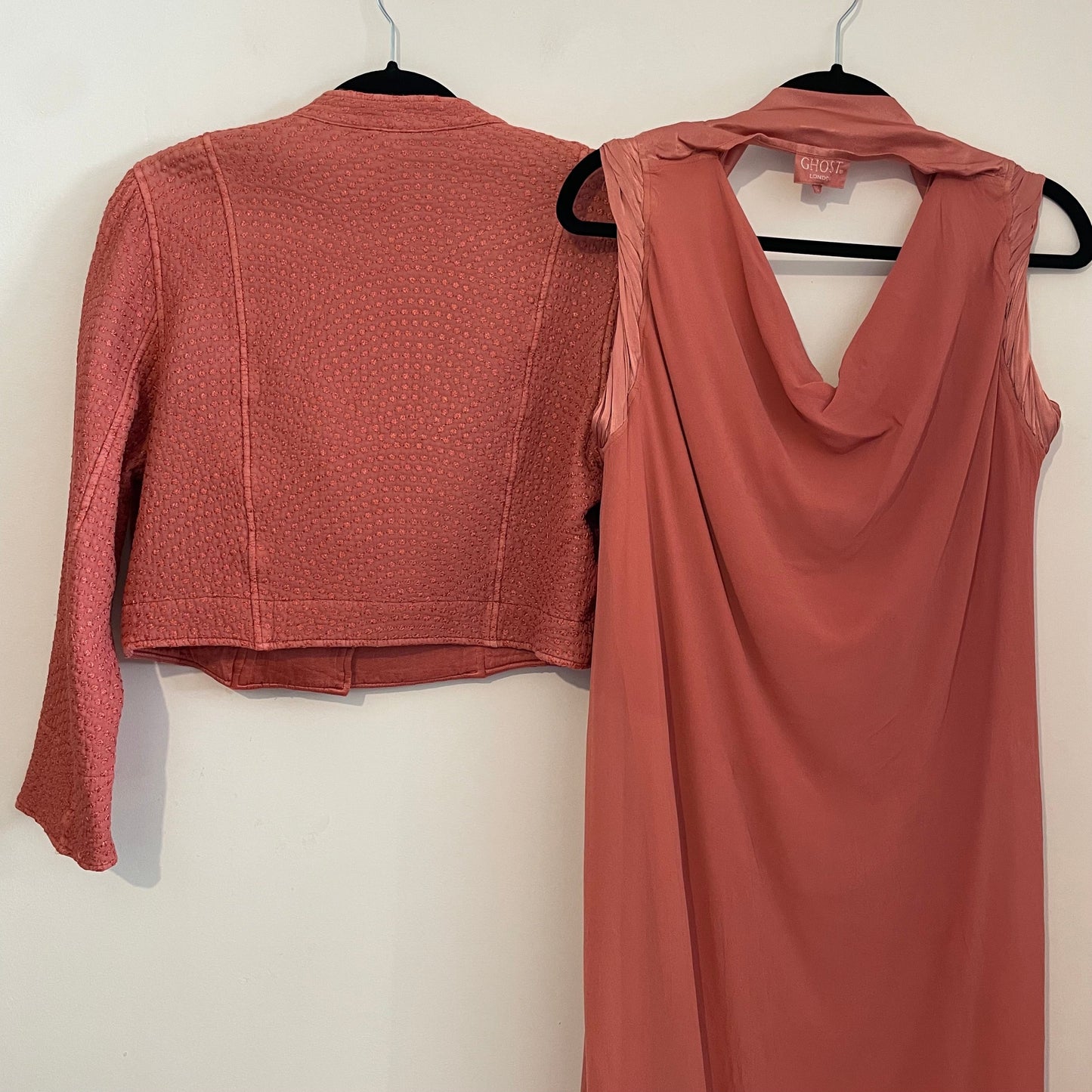 Dress Ghost London Dusty Pink Layered Mini Dress and Jacket Set