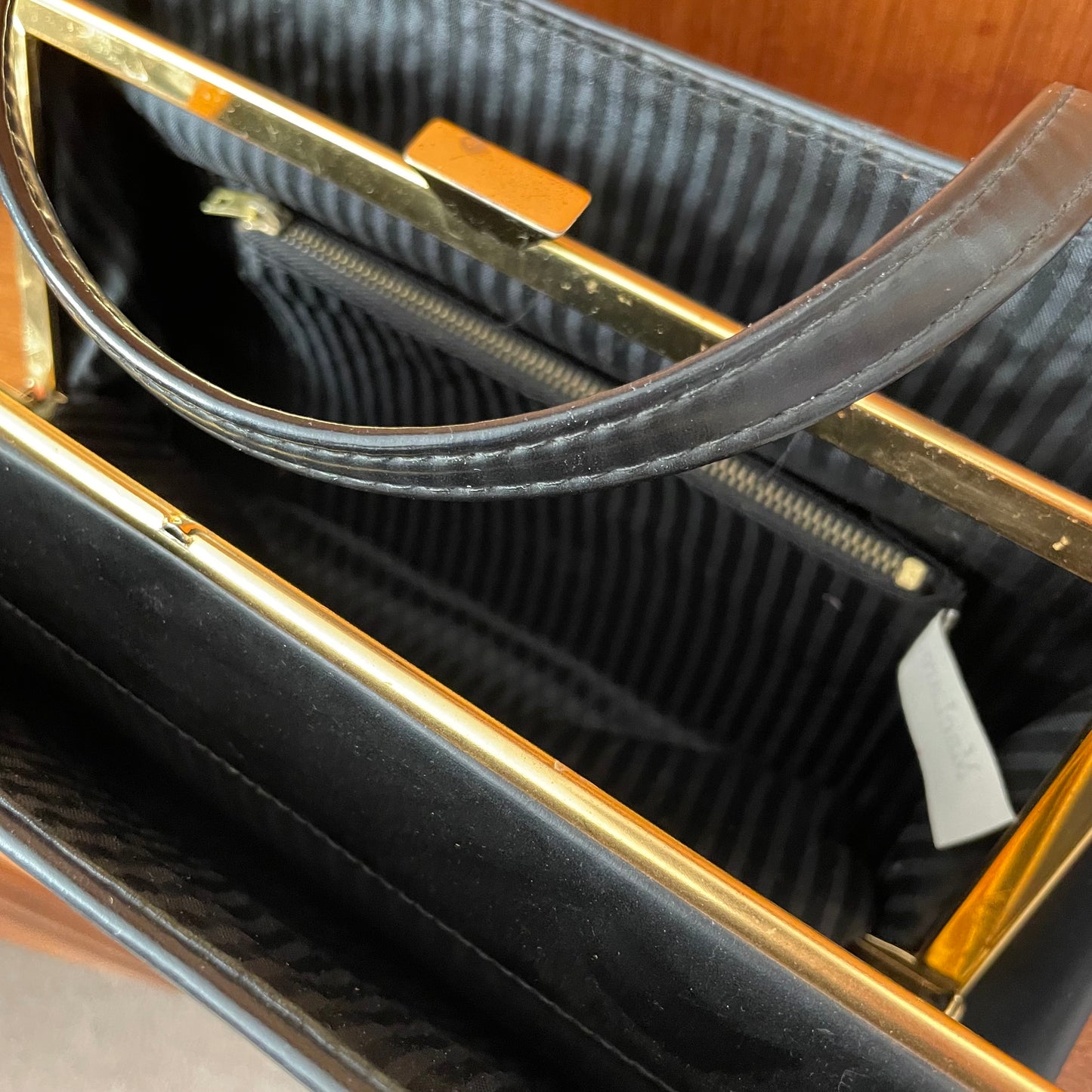 Black MacLaren Kelly Top Handle Handbag Vintage Chic Elegance