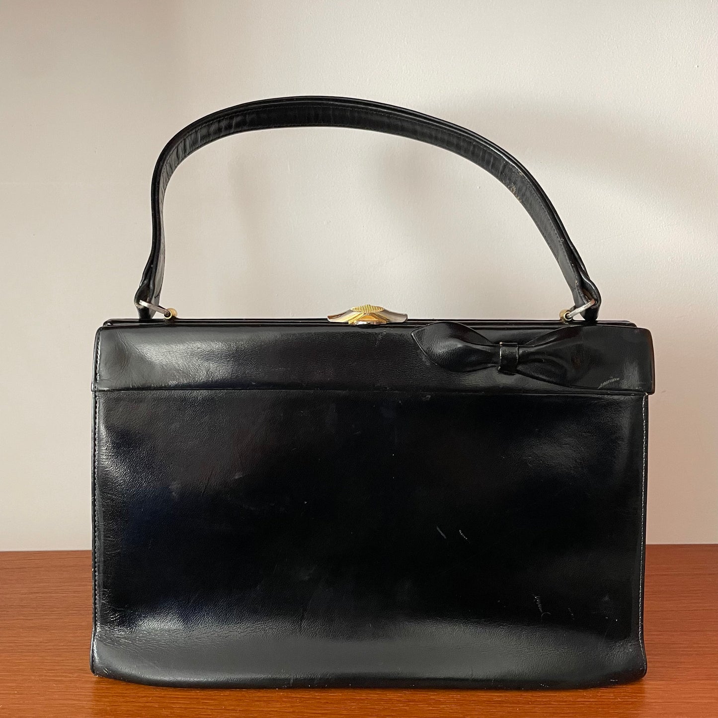 Vintage WaldyBag Bow Detail Black Kelly Handbag Wald & Co.