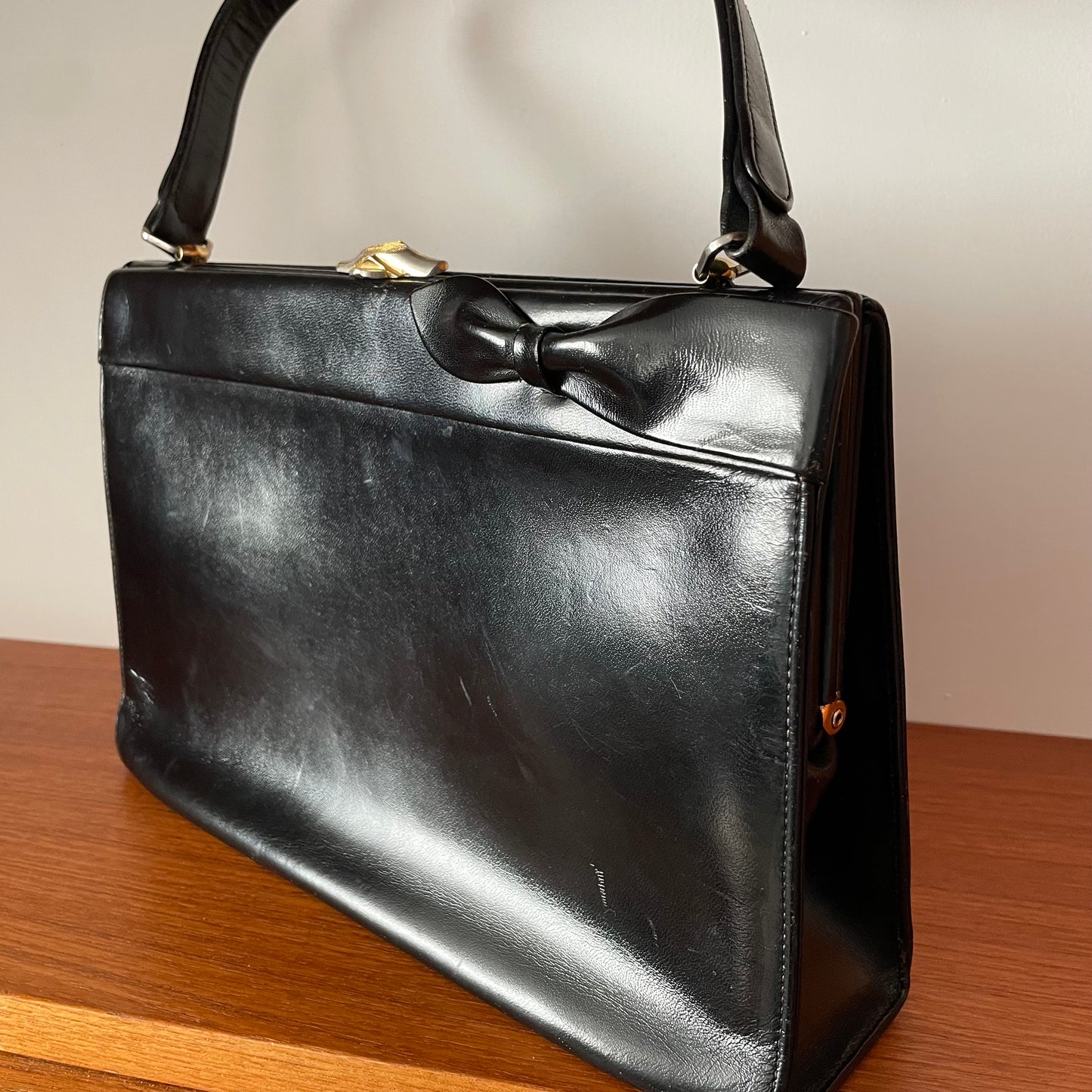 Vintage WaldyBag Bow Detail Black Kelly Handbag Wald & Co.