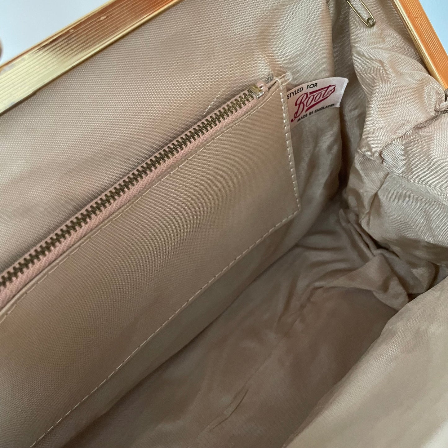 Vintage Bag Cream Styled For Boots Top Handle Accessory