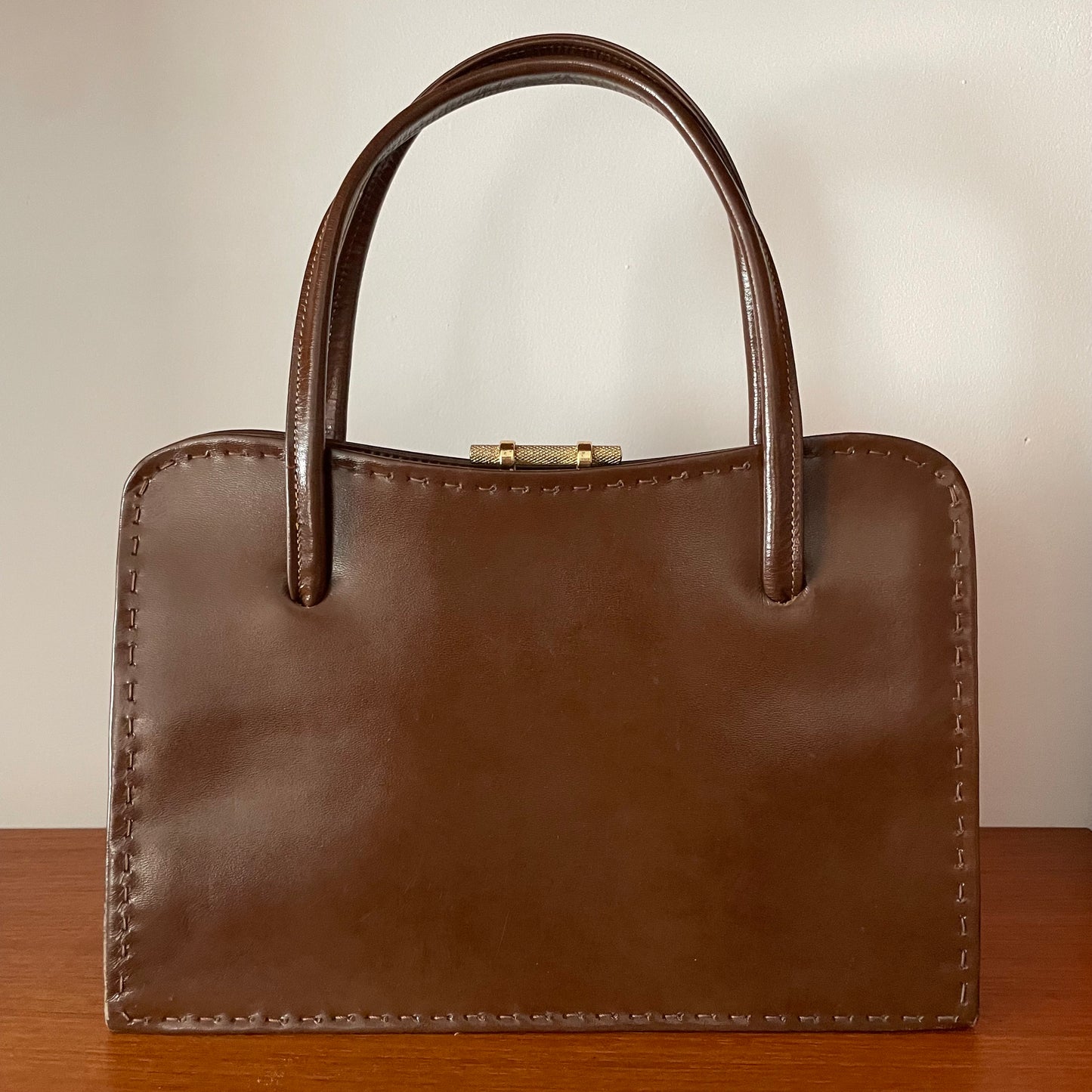 Leather Brown Ackery Handbag in Flawless Condition Made in England