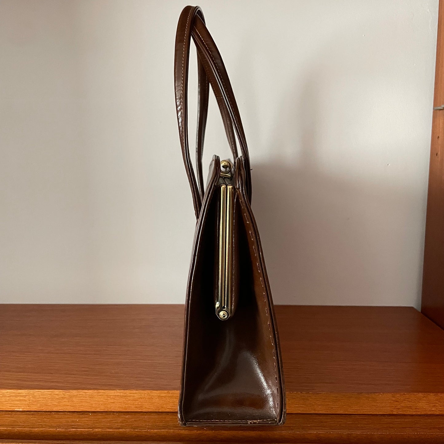 Leather Brown Ackery Handbag in Flawless Condition Made in England