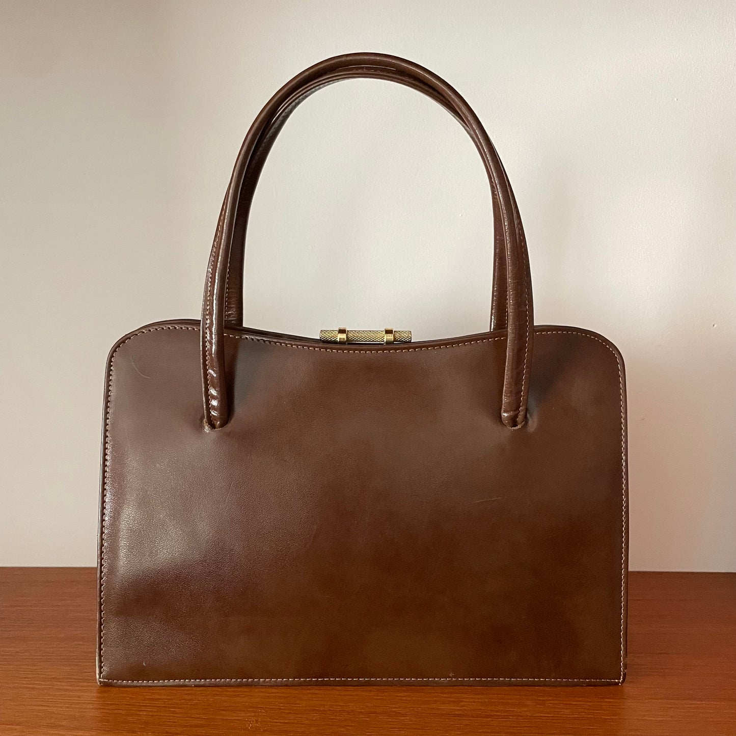 Leather Brown Ackery Handbag in Flawless Condition Made in England