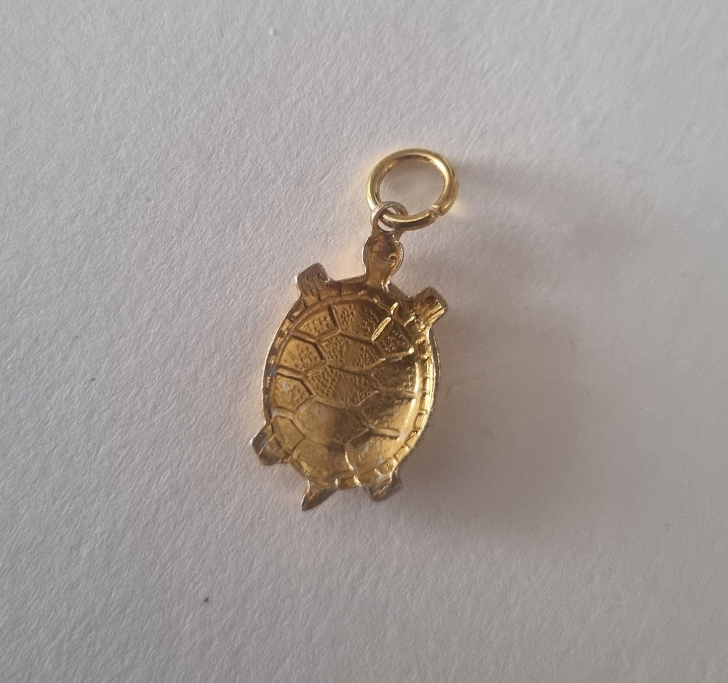Antique Vintage Gold Tone Turtle Charm Pendant for Jewellery
