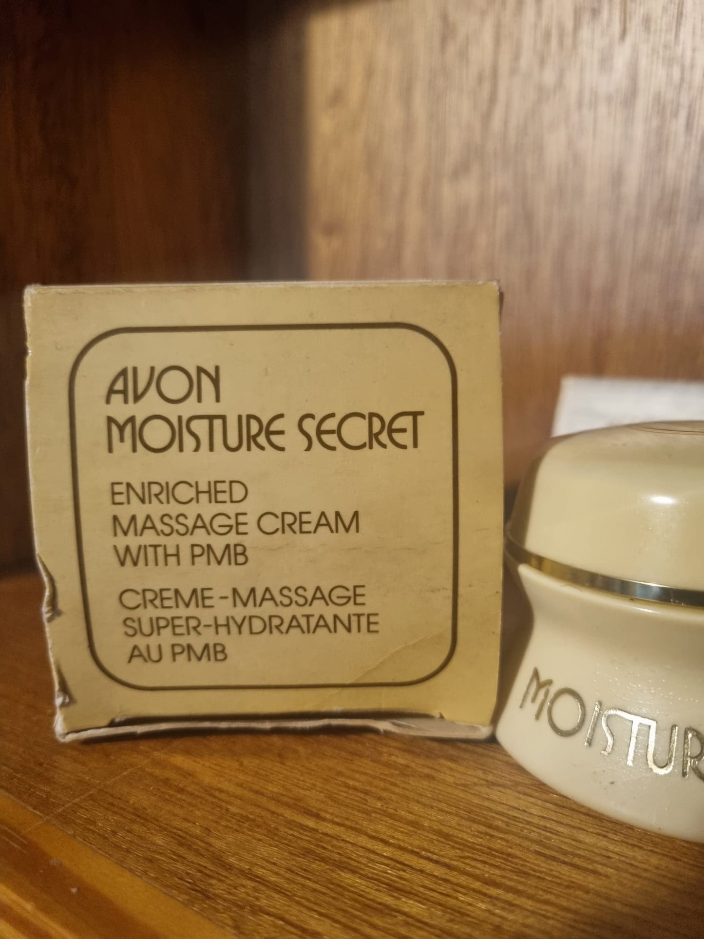 Vintage Avon Moisture Secret Enriched Massage Creme with PMB. 90ml. In Box. Full