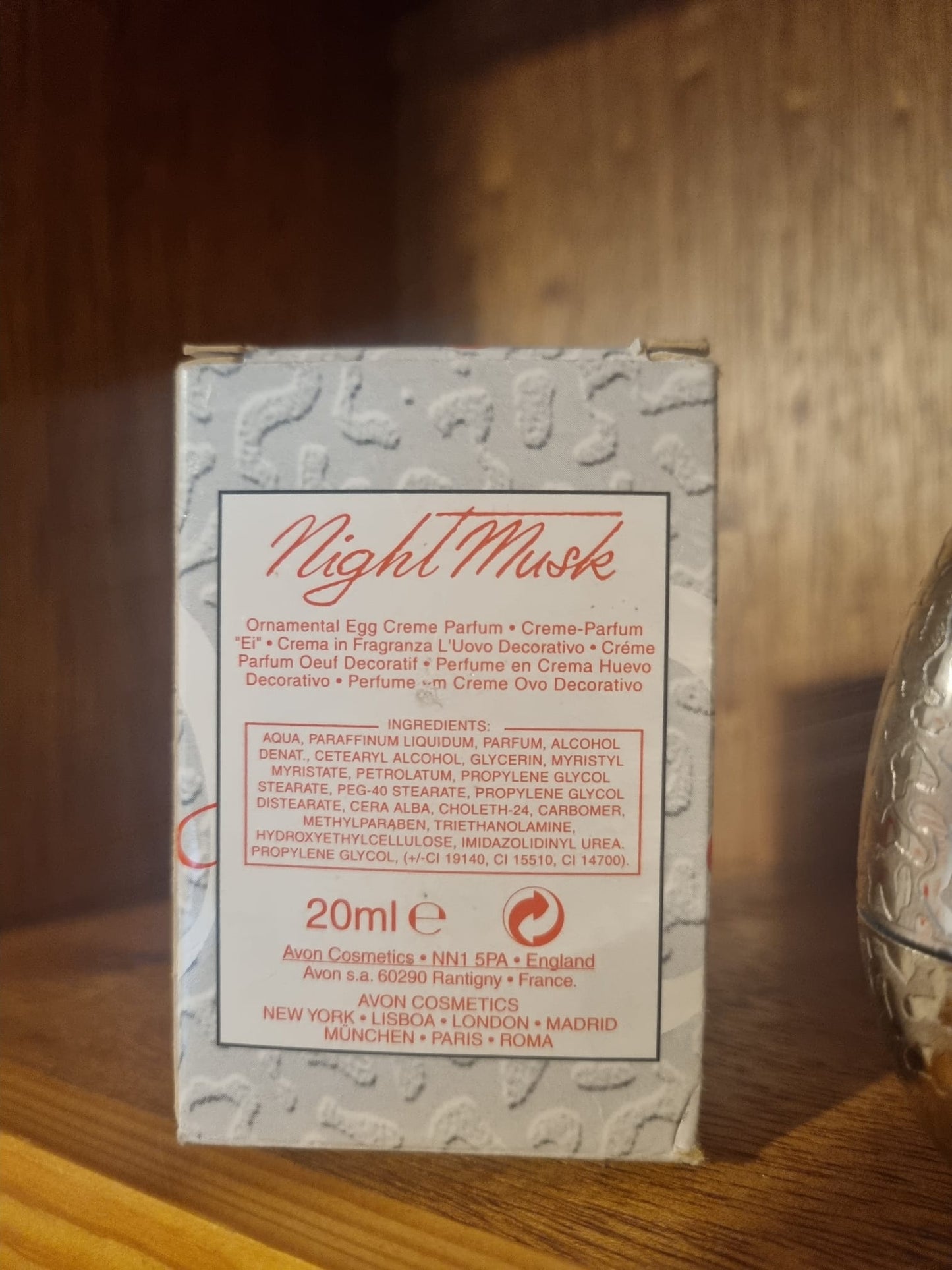 Vintage Avon Night Musk Oriental Egg Crème Parfum 20ml Empty Bottle