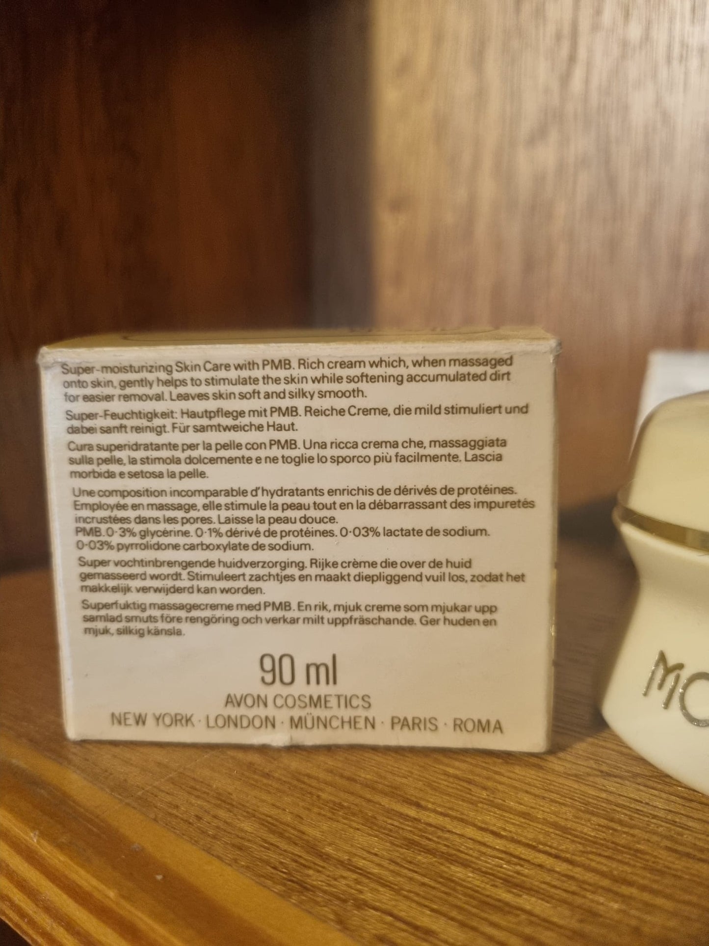 Vintage Avon Moisture Secret Enriched Massage Creme with PMB. 90ml. In Box. Full