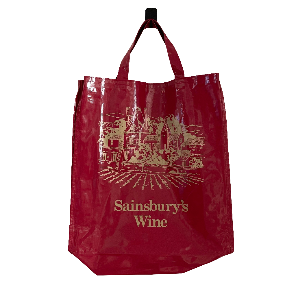 Sainsbury's Vintage Wine Red Plastic Tote Shopper Bag