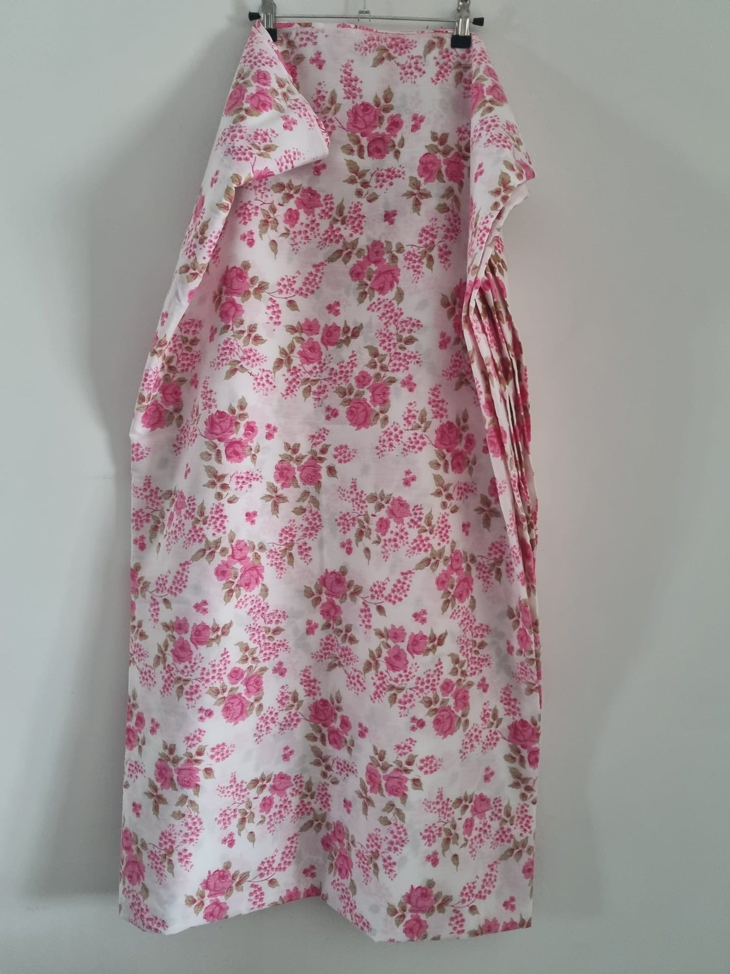 Vintage Brentford Nylons Pink and White Thick Flat Bed Sheet