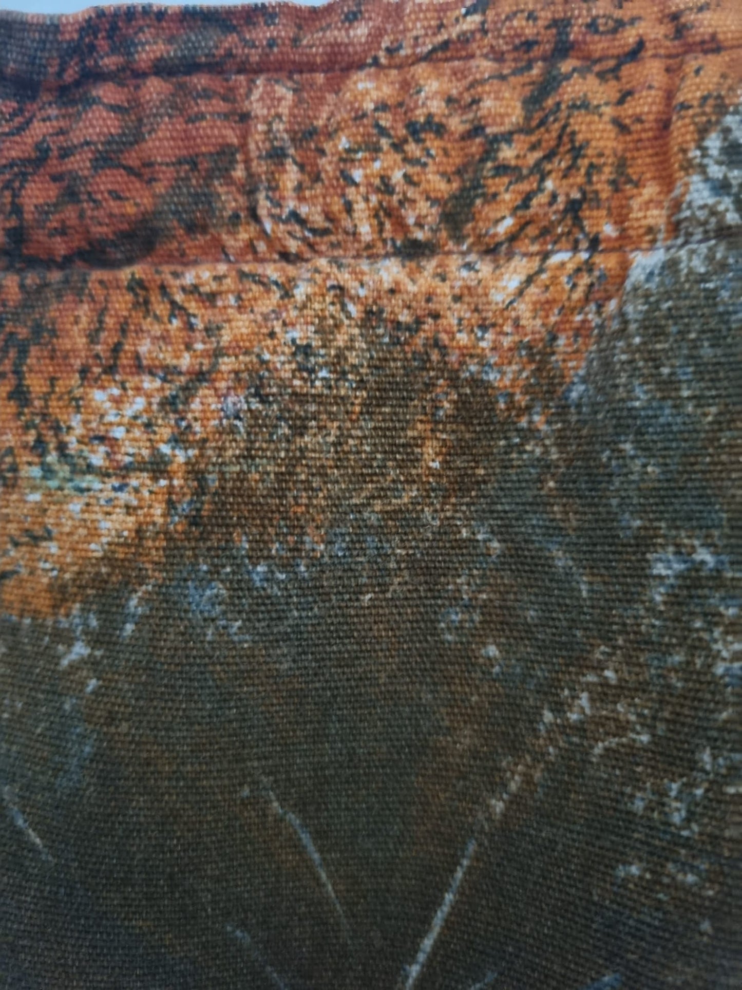 Curtain Leaf Print Vintage Handmade Lined Autumn Leaves Curtain