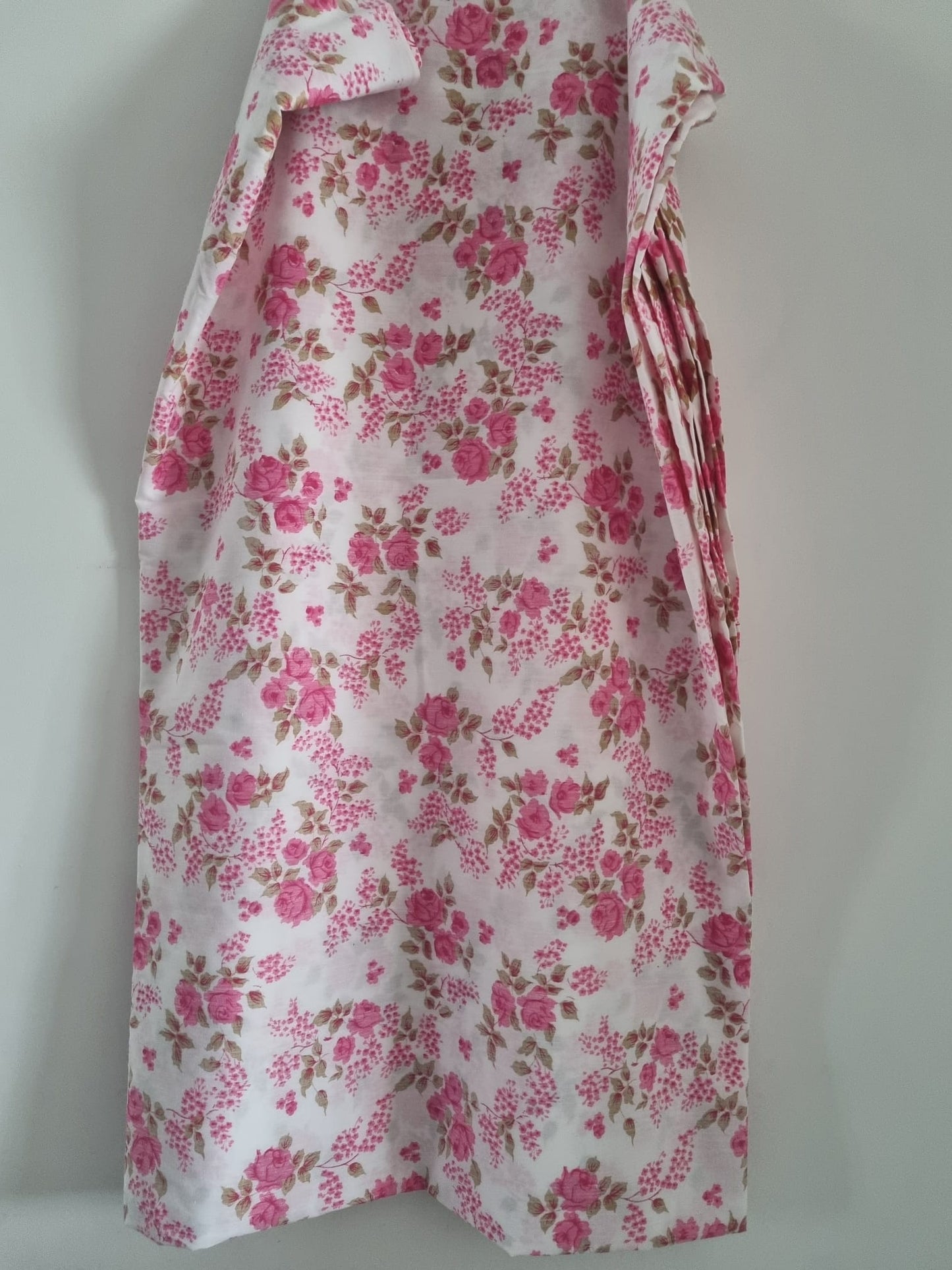 Vintage Brentford Nylons Pink and White Thick Flat Bed Sheet