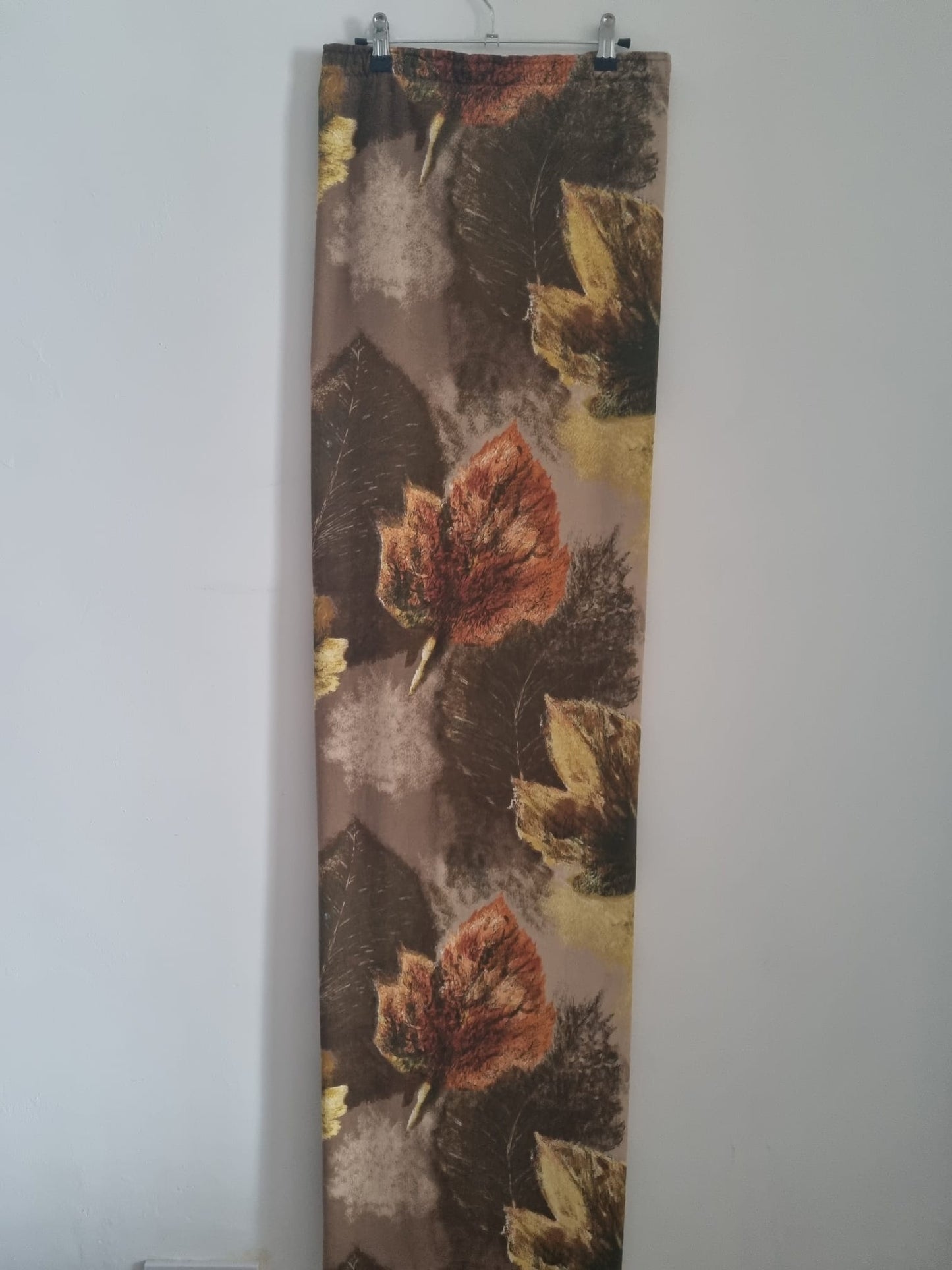 Curtain Leaf Print Vintage Handmade Lined Autumn Leaves Curtain