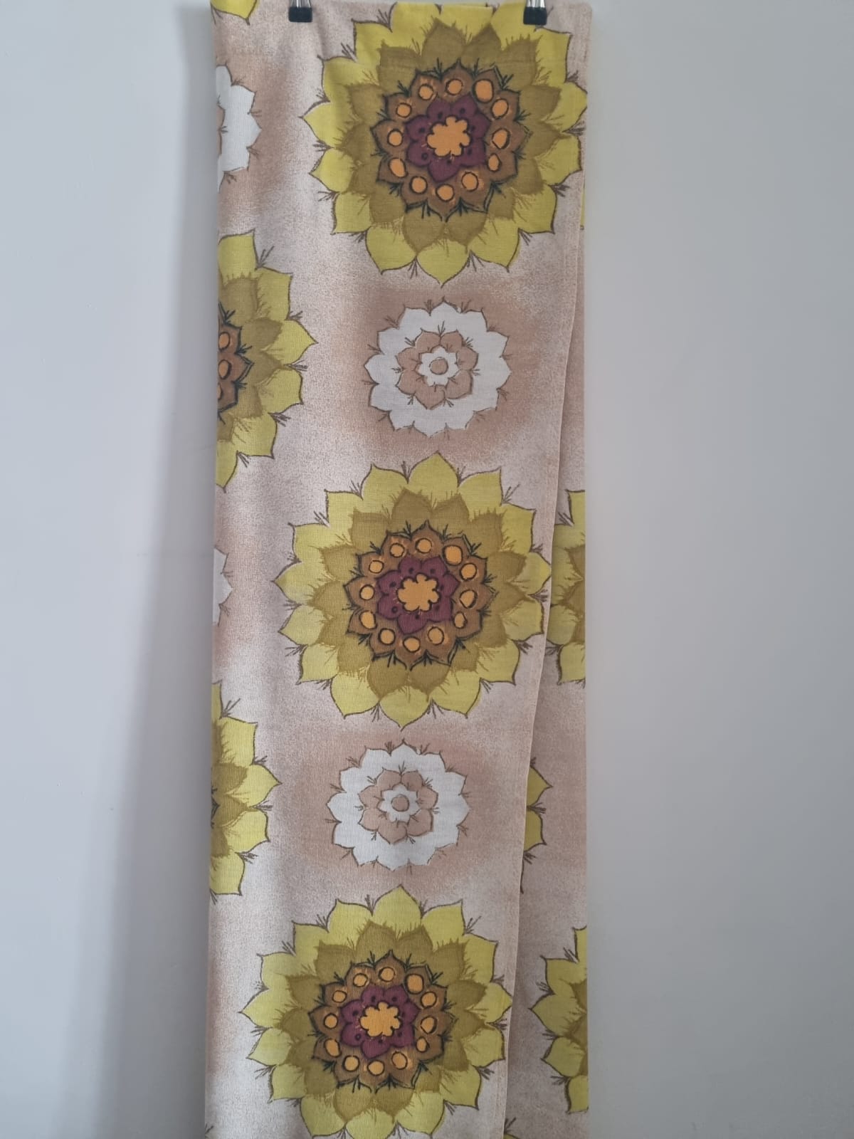 Floral Curtain Vintage Handmade Lime Green Petal Single Curtain