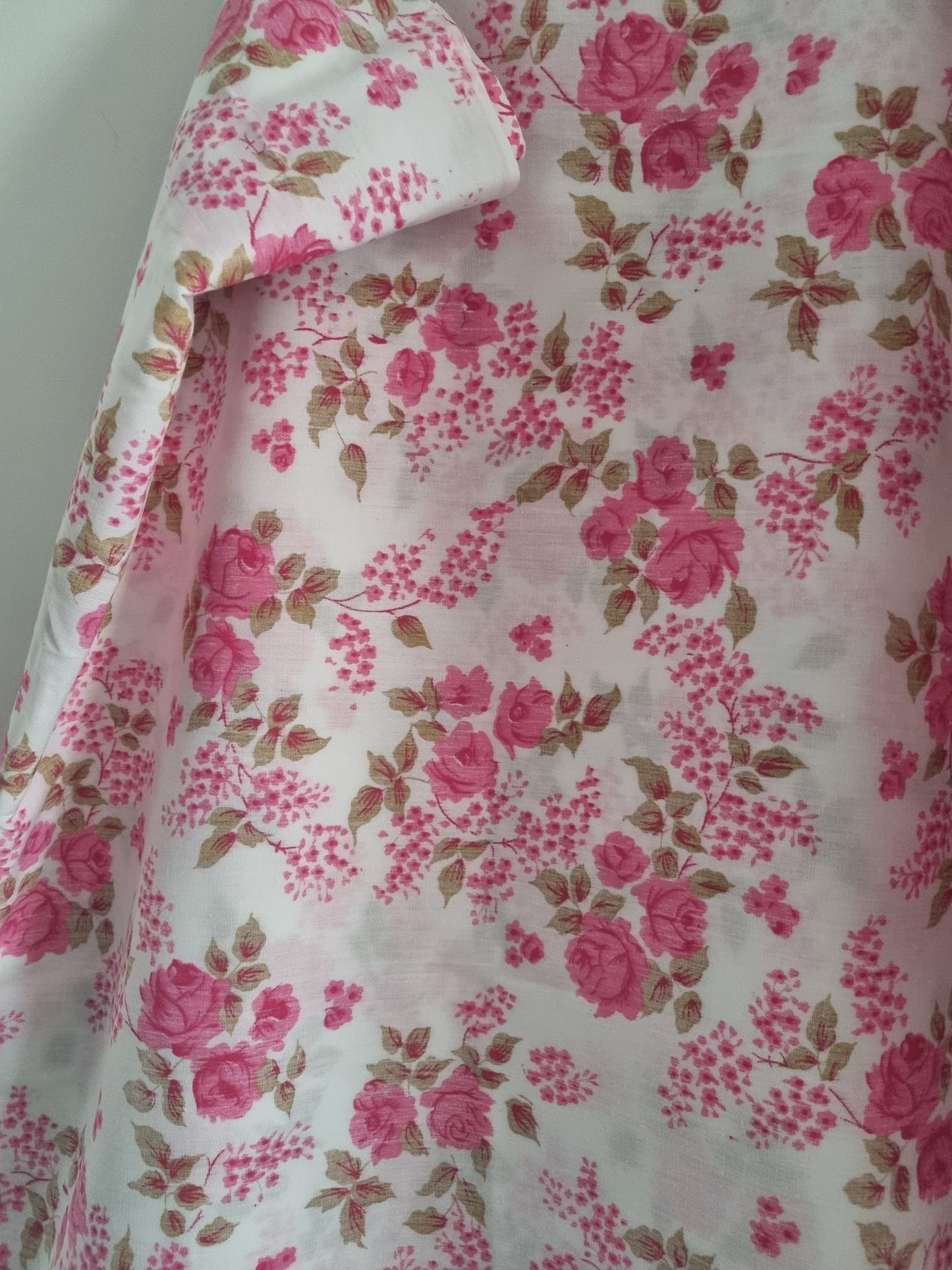Vintage Brentford Nylons Pink and White Thick Flat Bed Sheet