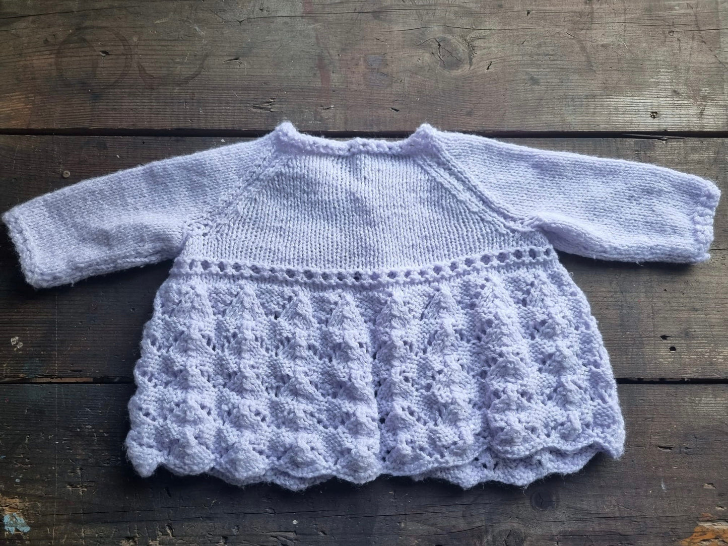 Vintage Purple Lilac Crocheted Children's Cardigan with Buttons